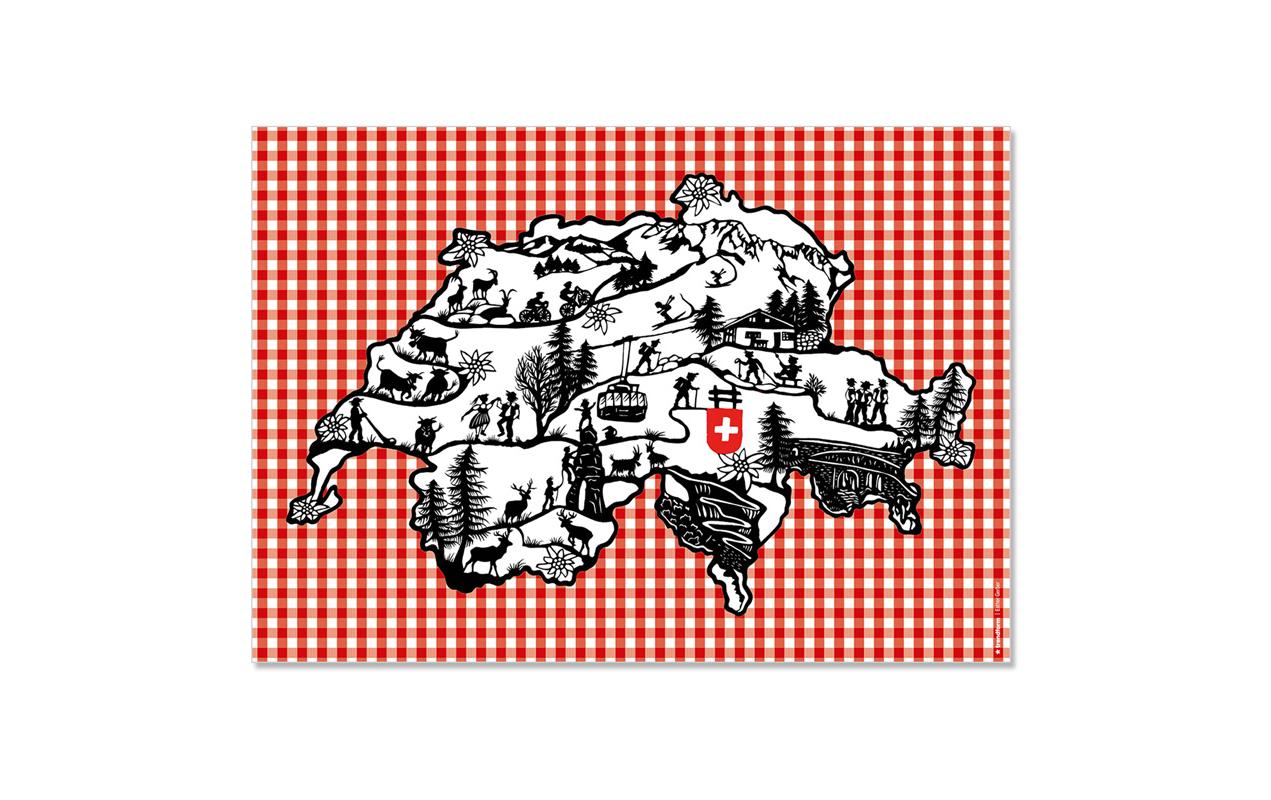 Trendform Tischset Swiss Map 42 cm x 29.7 cm