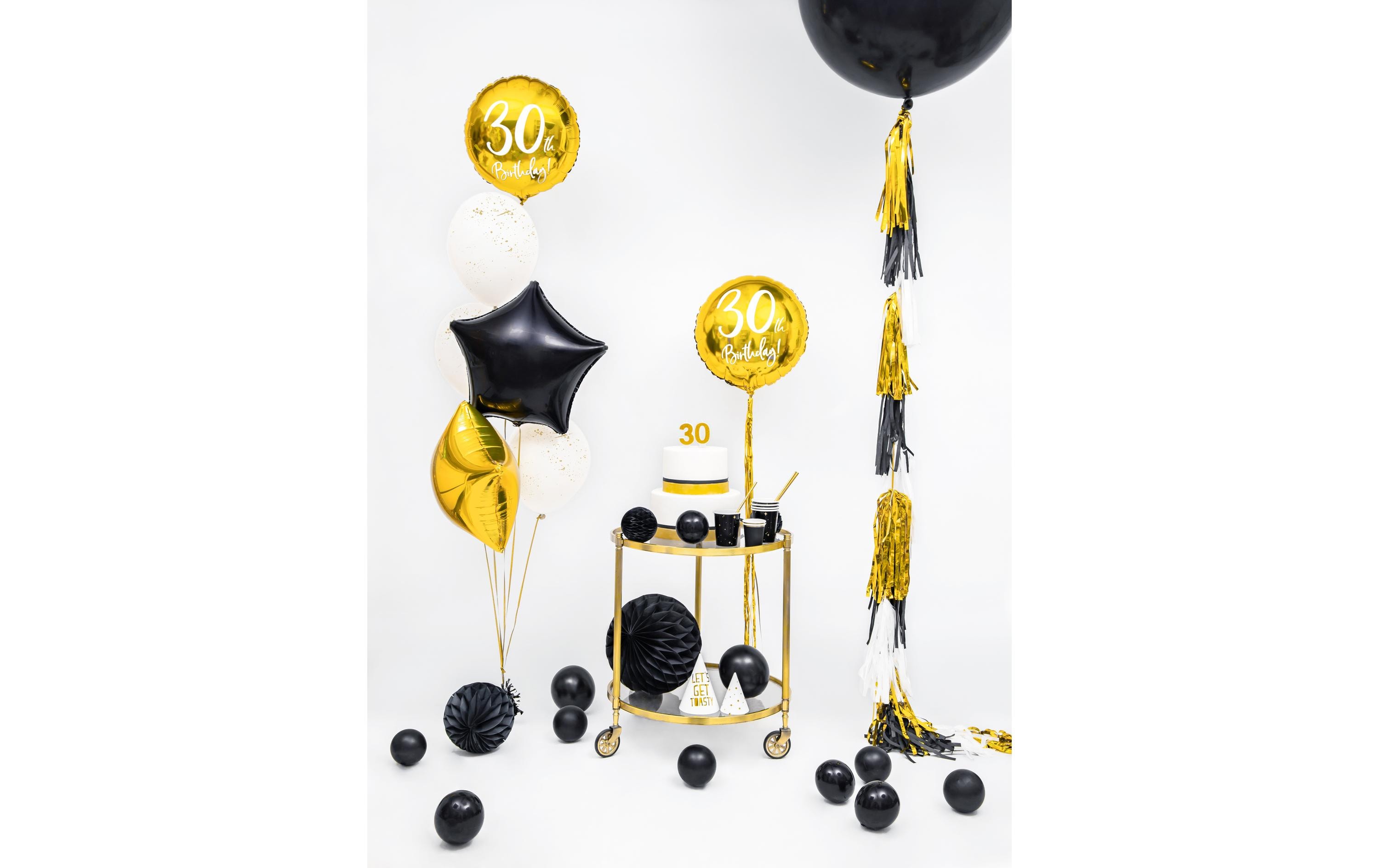 Partydeco Einwegbecher Let's Celebrate 260 ml, 6 Stück, Gold/Schwarz