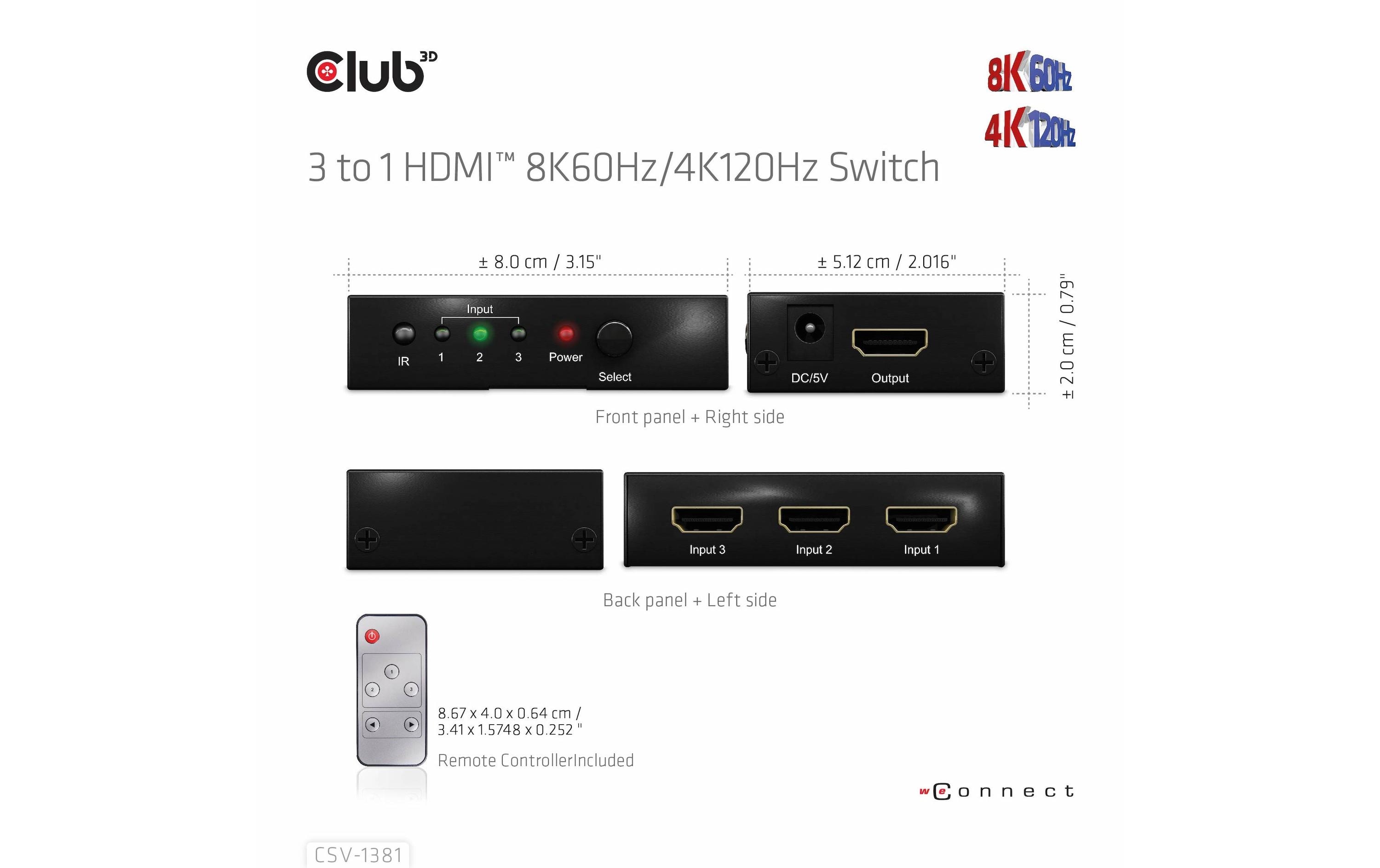 Club 3D Umschalter CSV-1381 HDMI