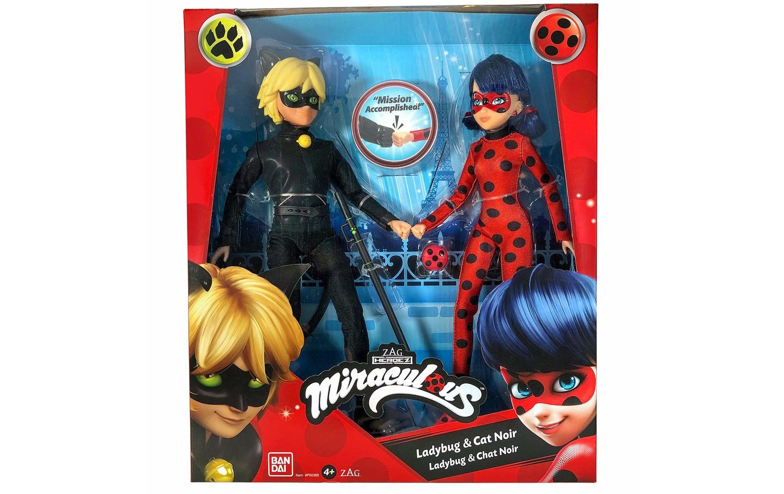 BANDAI Puppe Miraculous – Ladybug & Cat Noir 26 cm