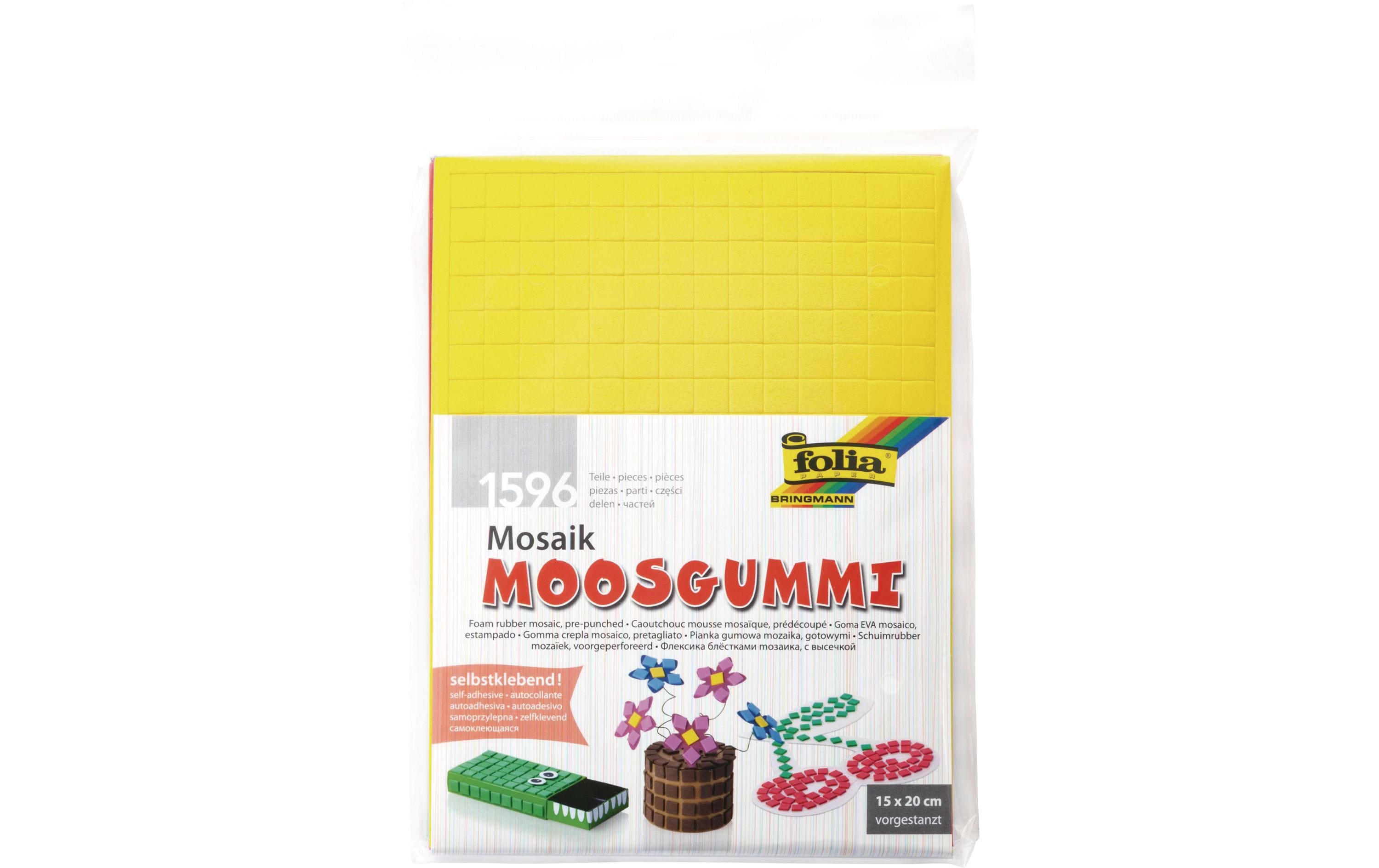 Folia Moosgummi-Set Mosaik Basic selbstklebend, 6 Stück