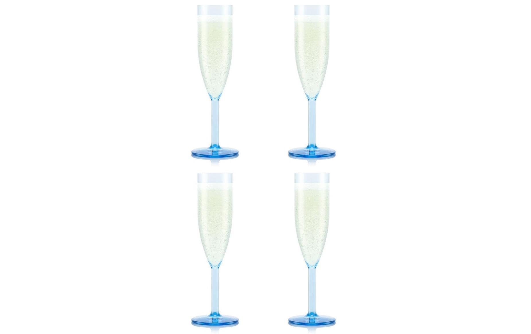 Bodum Outdoor-Champagnerglas Oktett 120 ml, Blau, 4 Stück