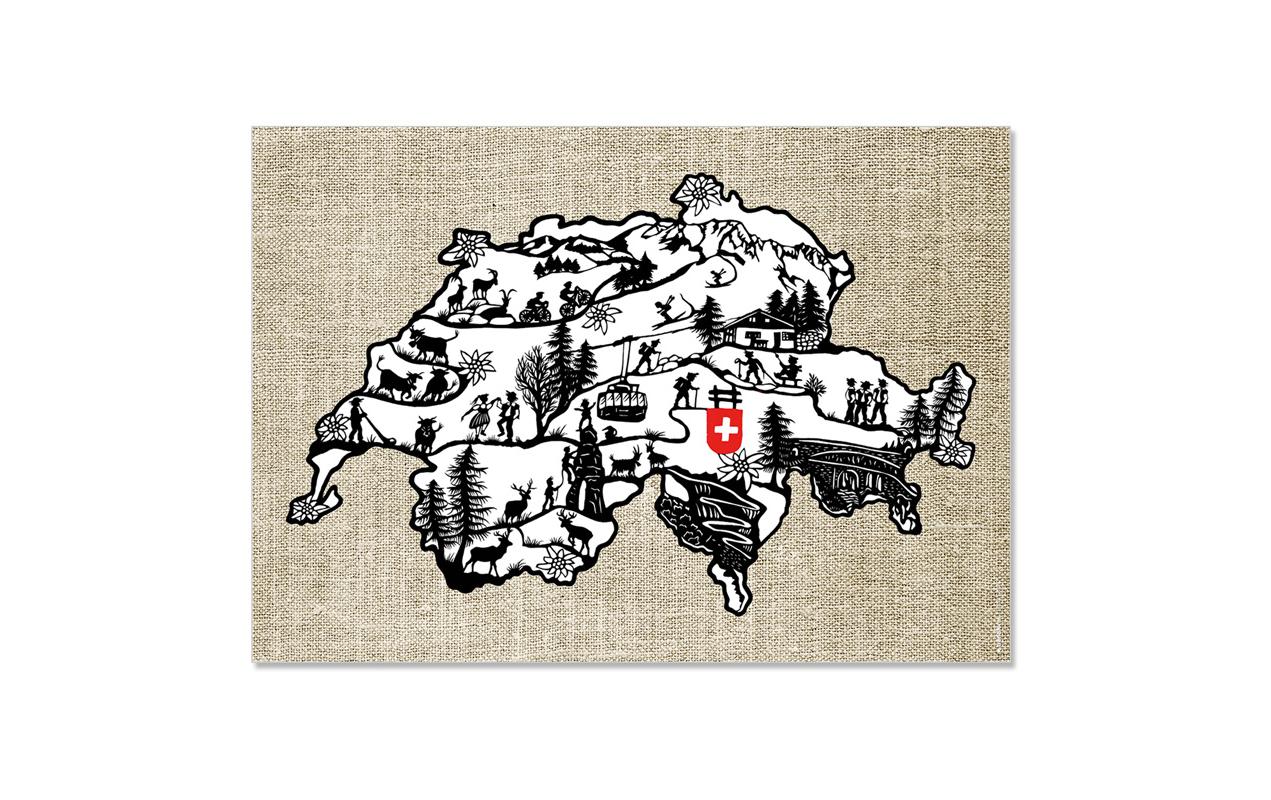 Trendform Tischset Swiss Map 42 cm x 29.7 cm