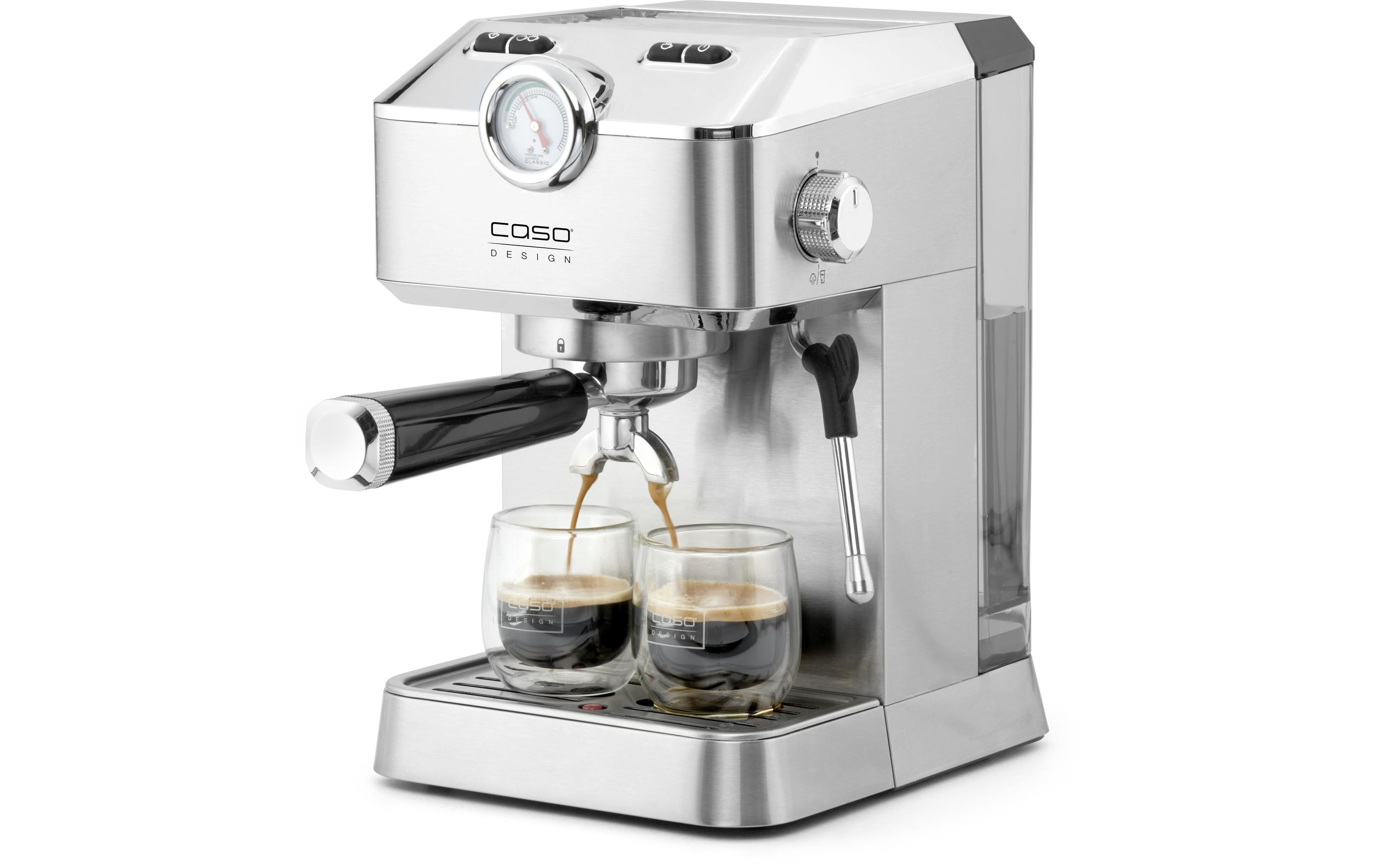 Caso Siebträgermaschine Espresso Gourmet Silber