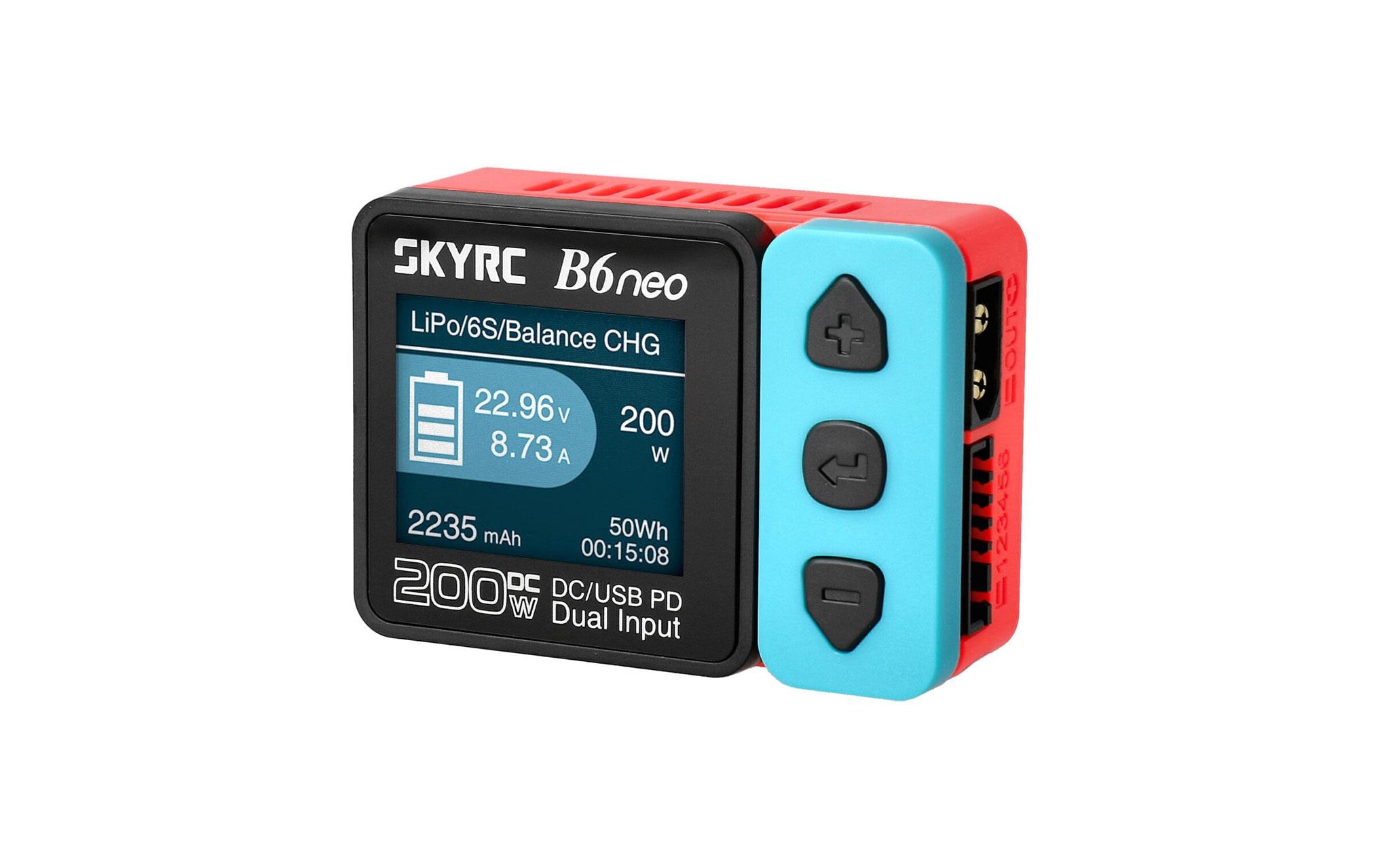 SKYRC Ladegerät B6neo, 200W DC, 1-6S Blau/Rot