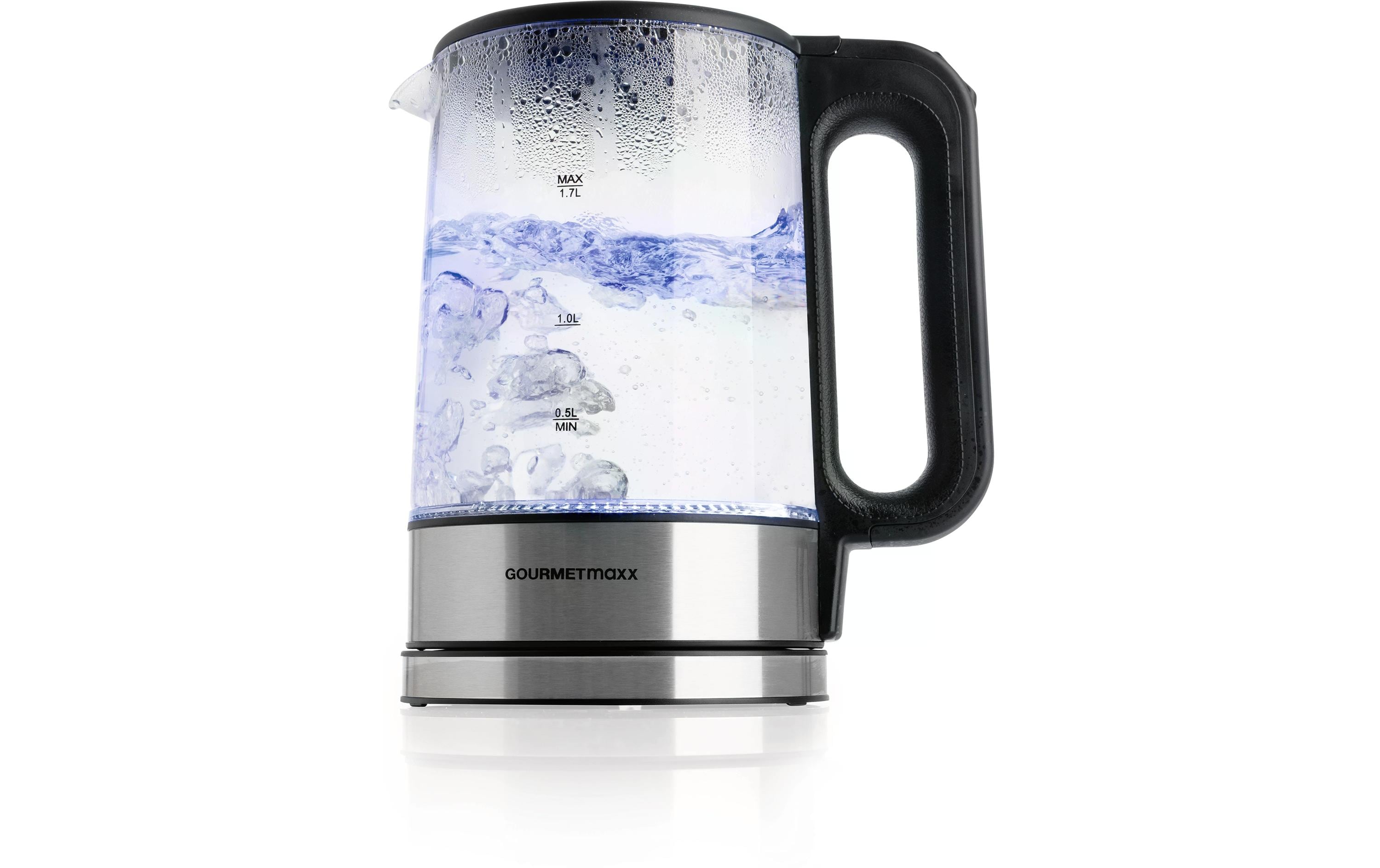 GOURMETmaxx Wasserkocher 1.7 l, Silber/Transparent