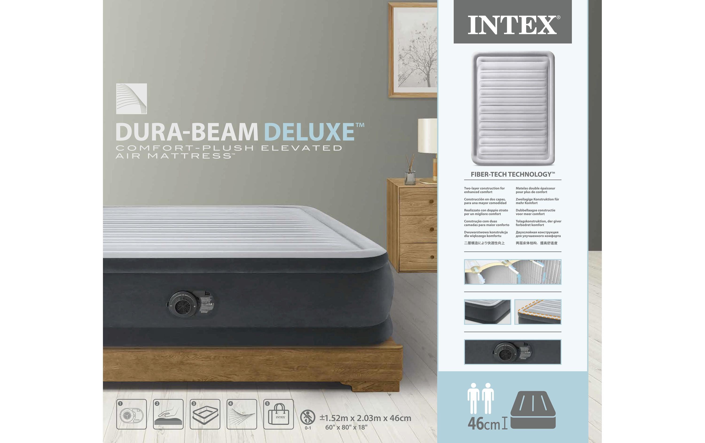 Intex Luftbett Dura Beam Deluxe Queen 152 x 203 x 45 cm