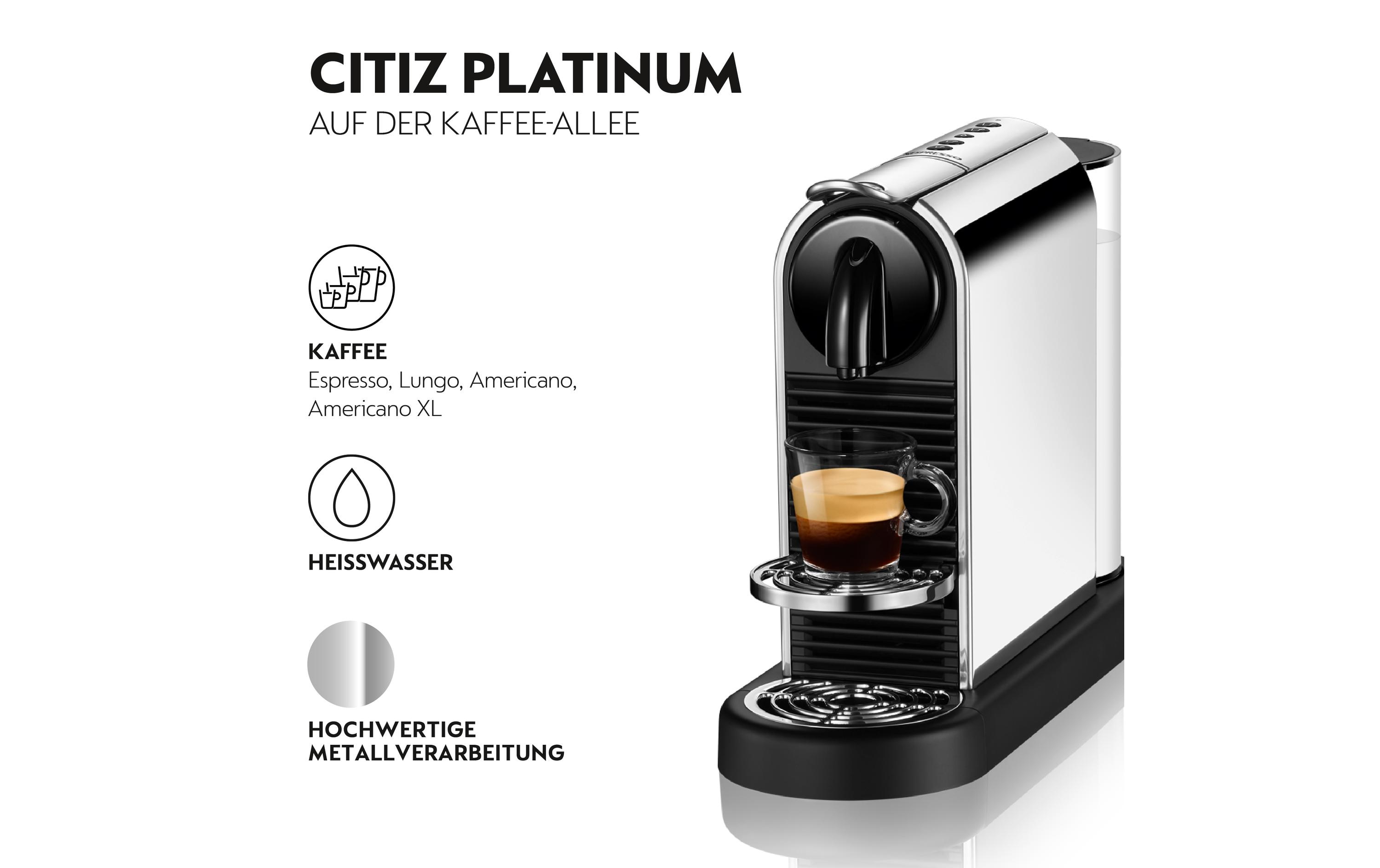 De'Longhi Kaffeemaschine Nespresso CitiZ Platinum EN220.M Silber