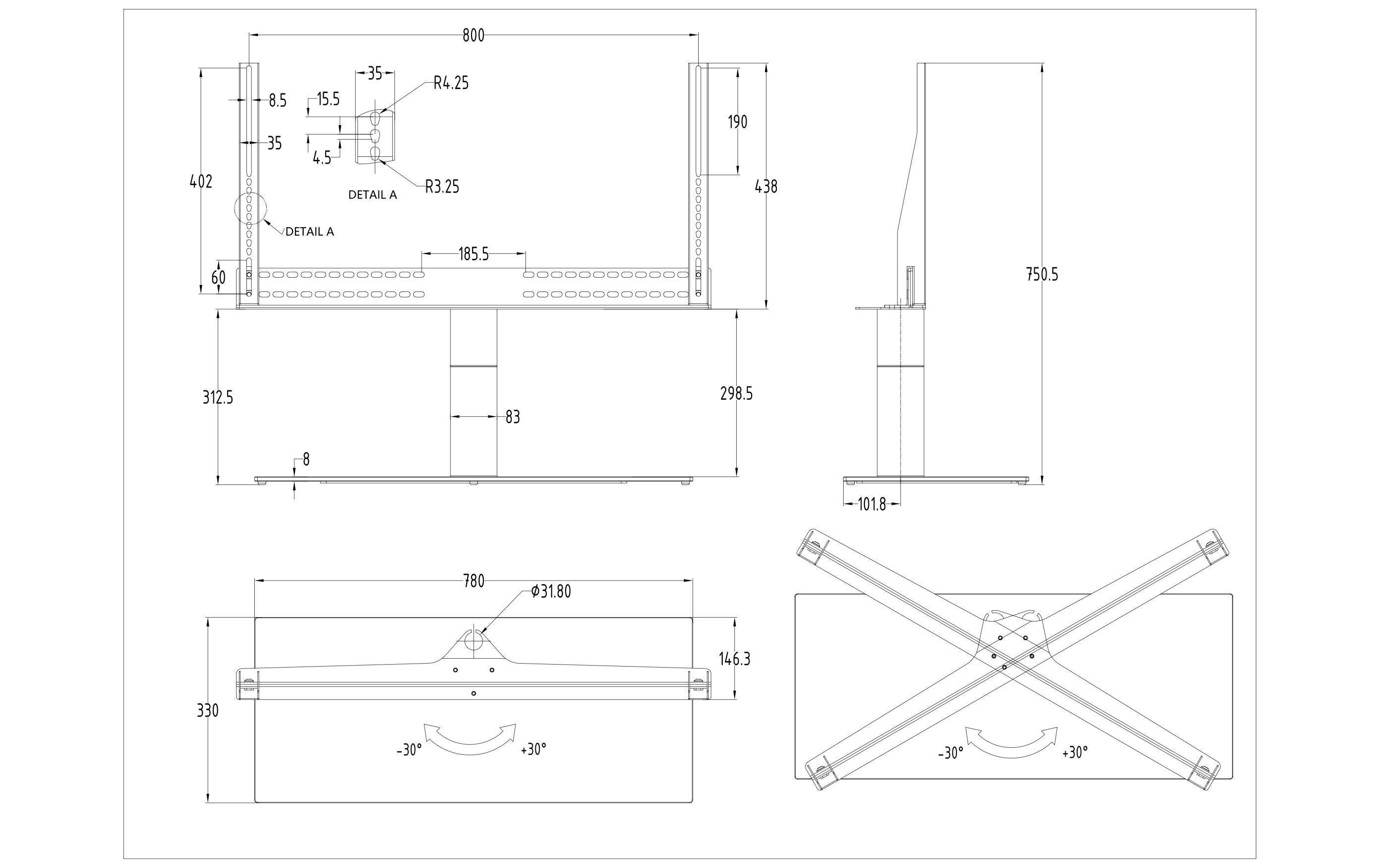 Multibrackets Tablestand Turn X Large Schwarz