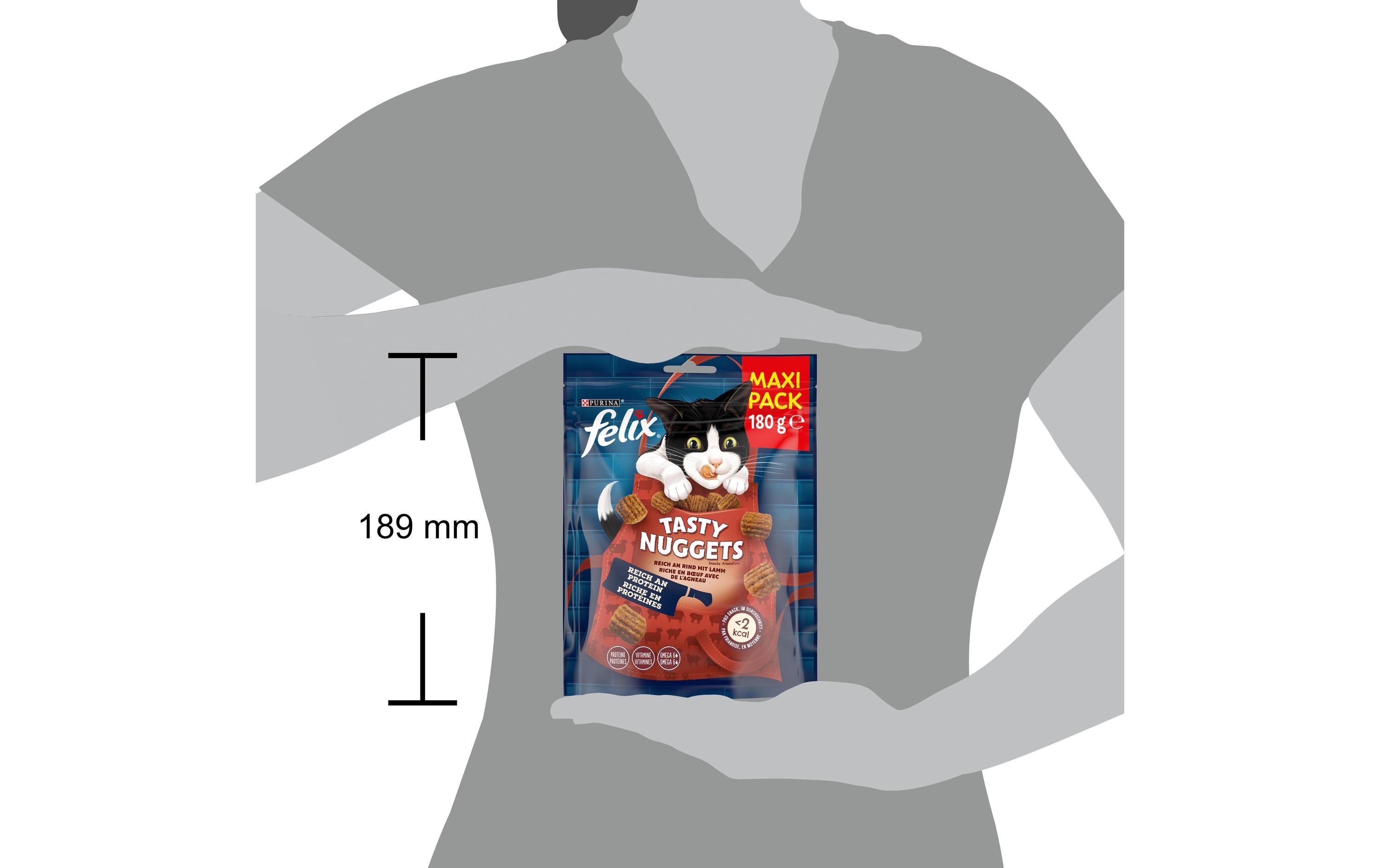 Felix Katzen-Snack Tasty Nuggets Rind mit Lamm, 180 g