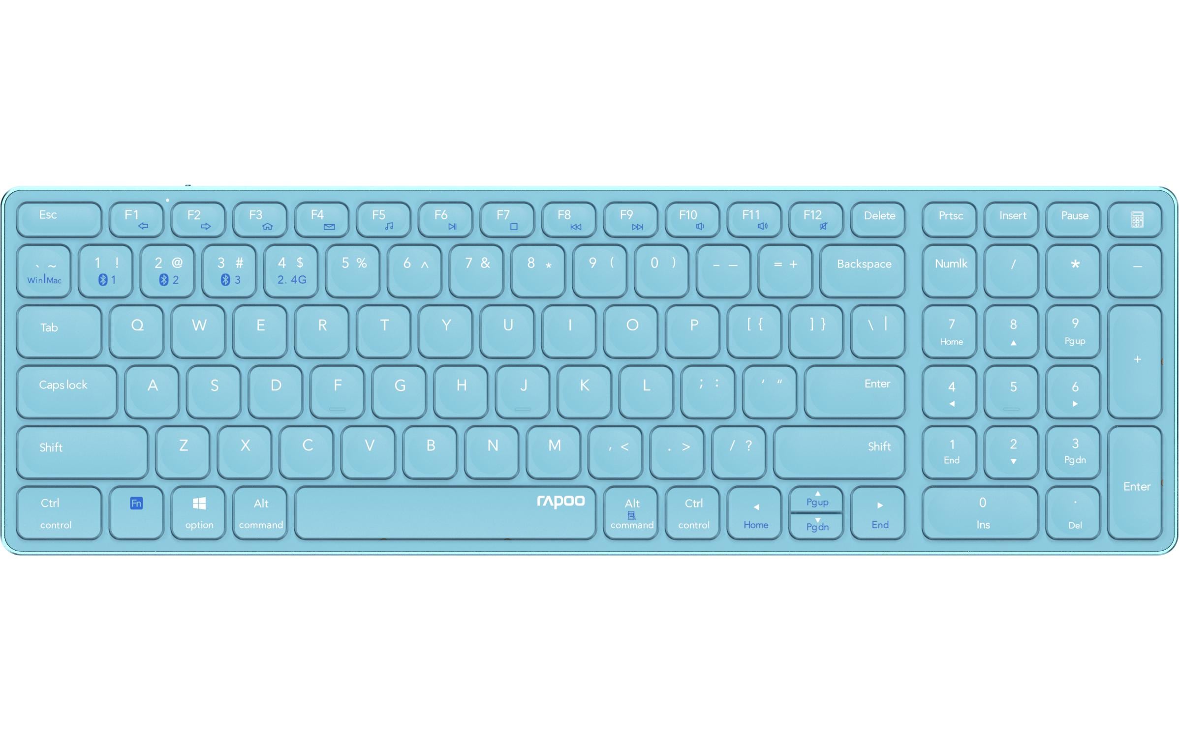 Rapoo Funk-Tastatur E9700M ultraslim Blau