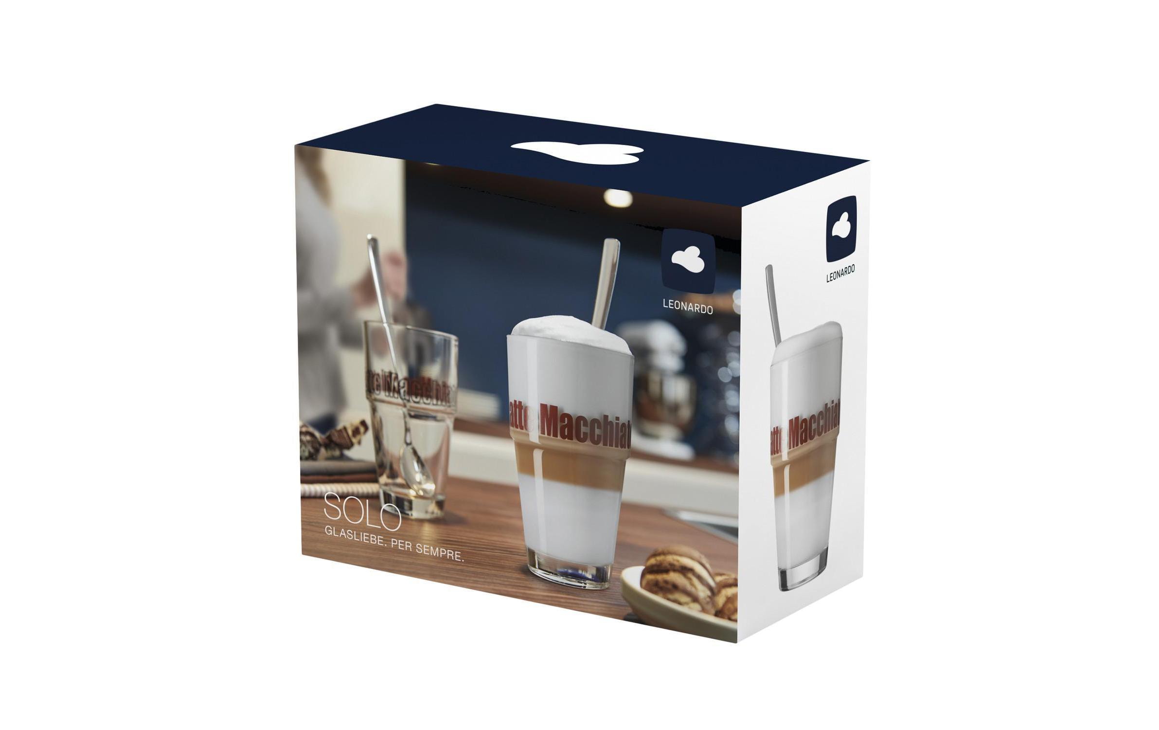 Leonardo Latte Macchiato Becher 410 ml, 2 Stück, Transparent