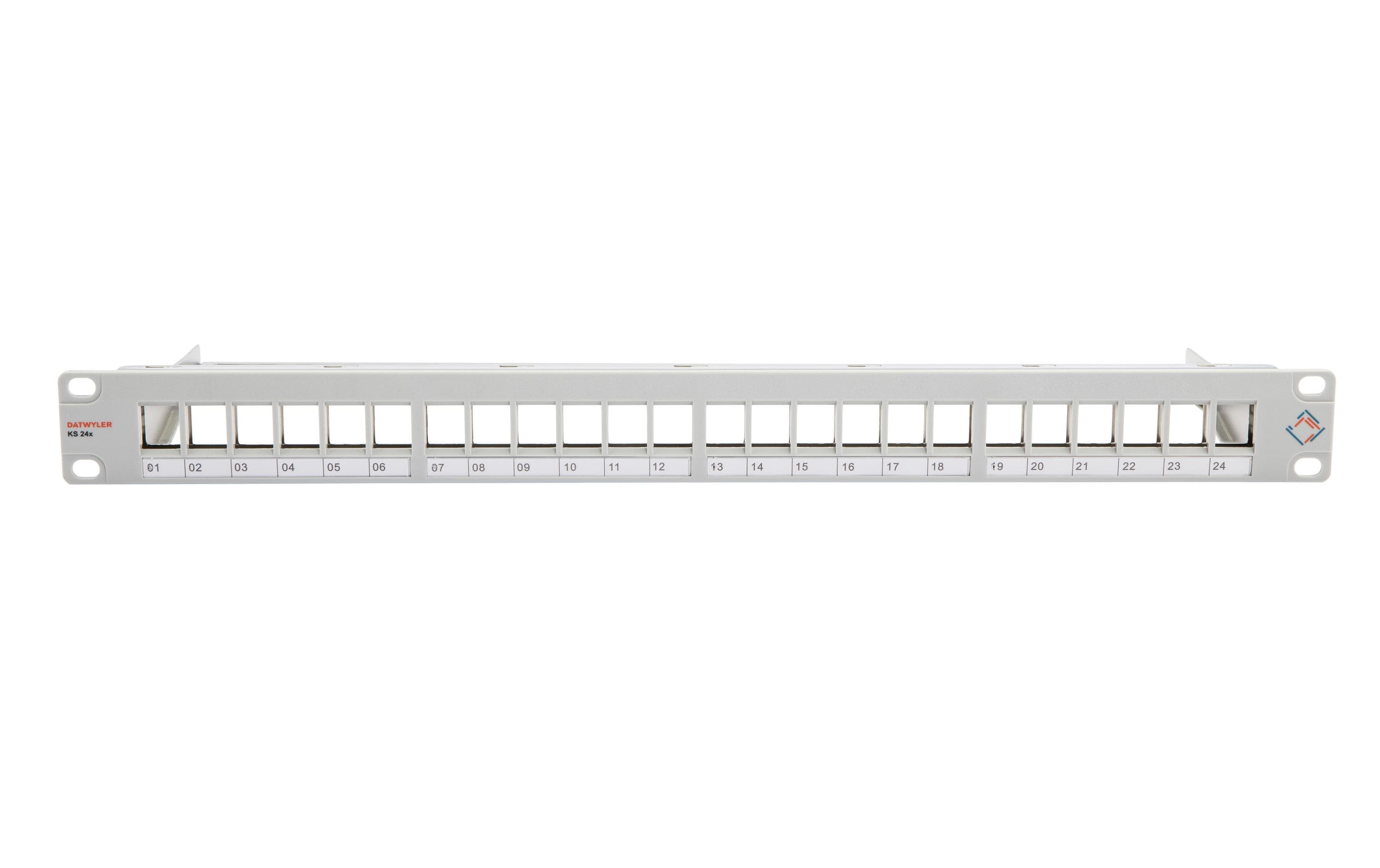 Dätwyler IT Infra Patchpanel KS 24x für 24x RJ45 Keystone 19 Rack grau