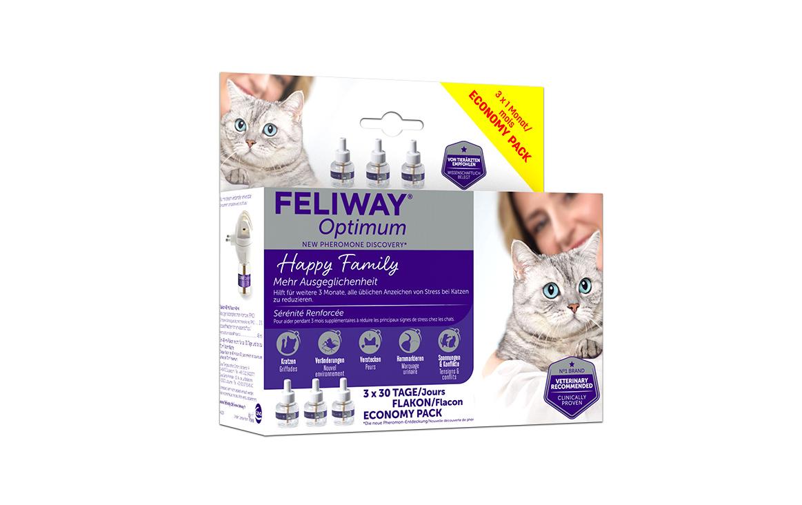 Feliway Wohlbefinden Optimum Nachfüllflakon, 3 x 48 ml