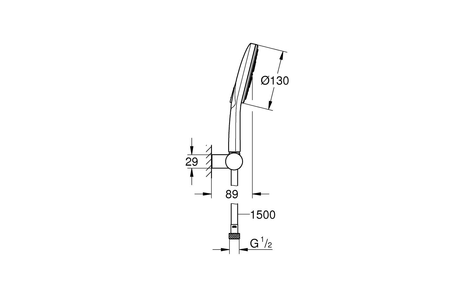 GROHE Duschbrausen-Set Rainshower Smartactive 130 Moon White