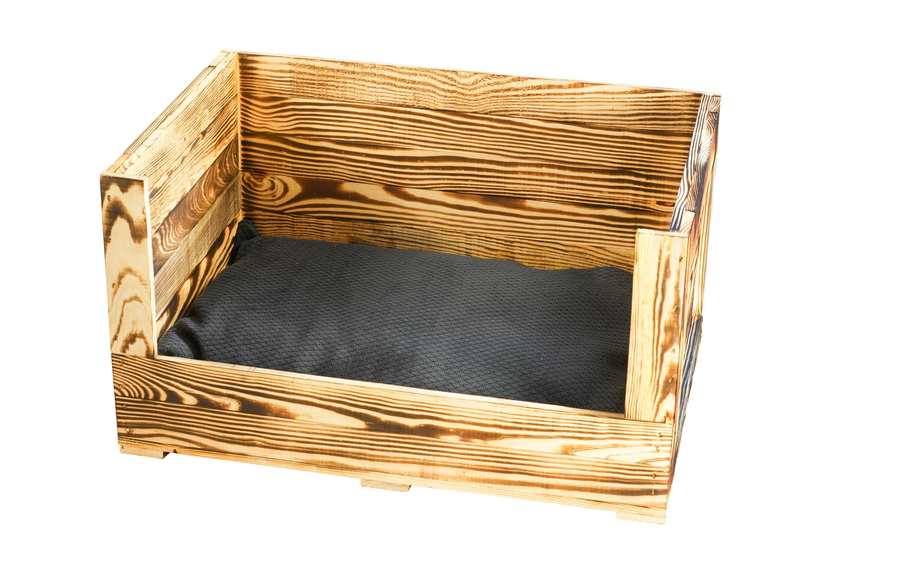 Holz Zollhaus Katzenbett Vintage geflammt, 59 x 40 x 33 cm