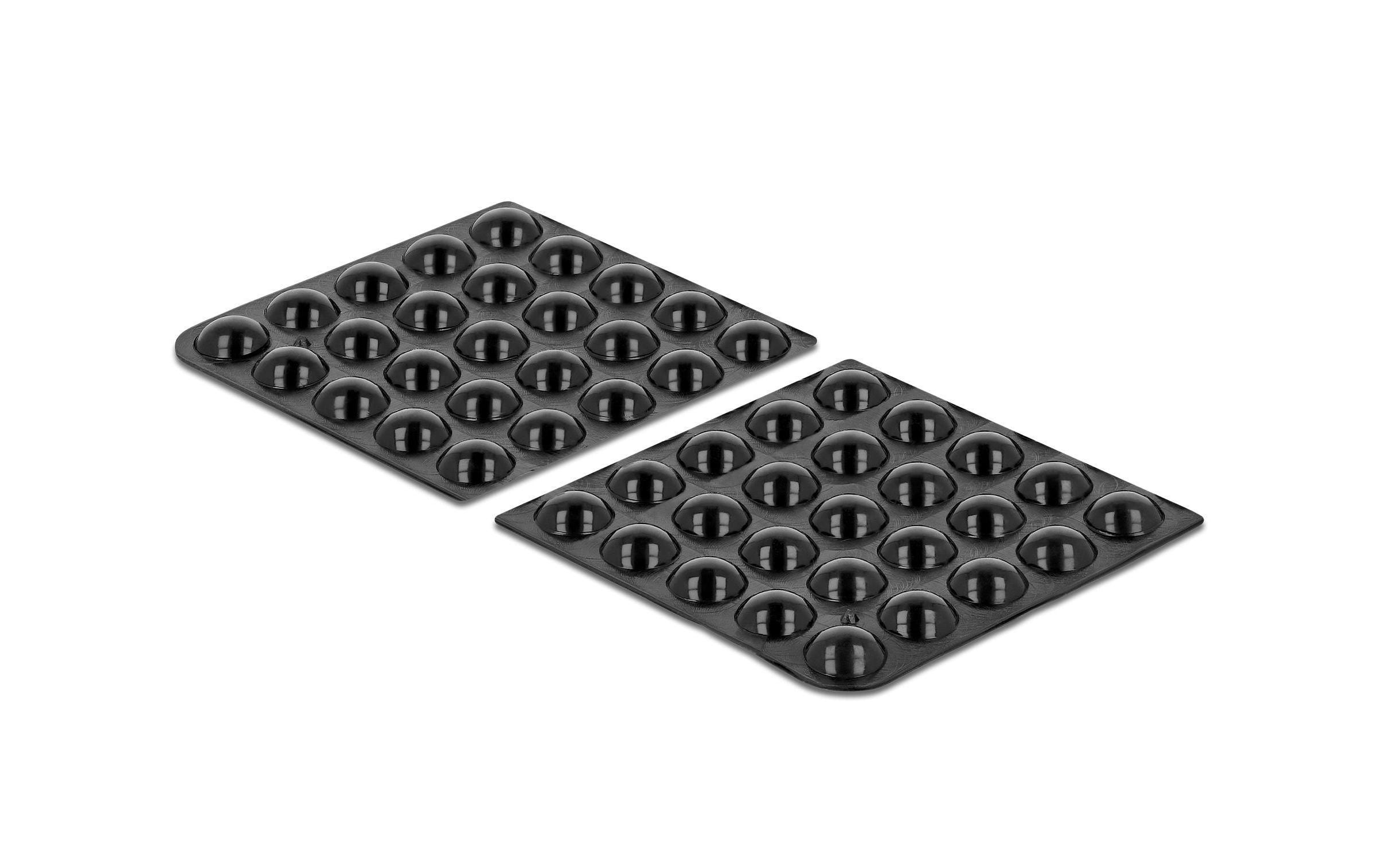 Delock Gummifüsse 10 x 3mm rund, selbstklebend, 50 Stück, schwarz