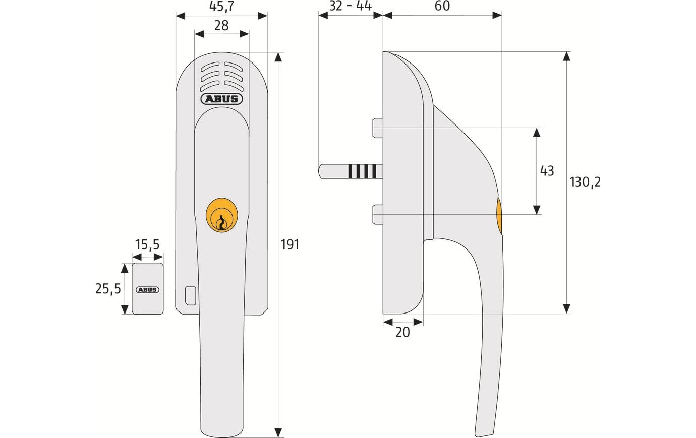 Abus Fenstergriff Alarm FG300A Weiss