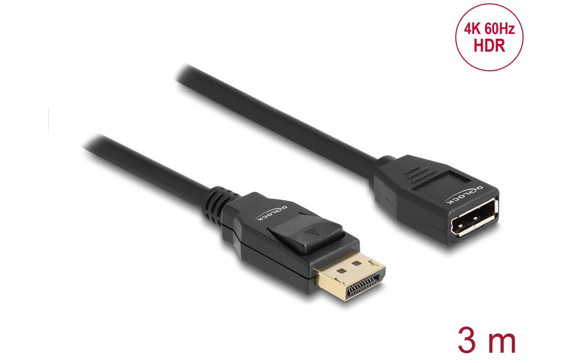 Delock Verlängerungskabel 4K 60 Hz DisplayPort - DisplayPort, 3 m