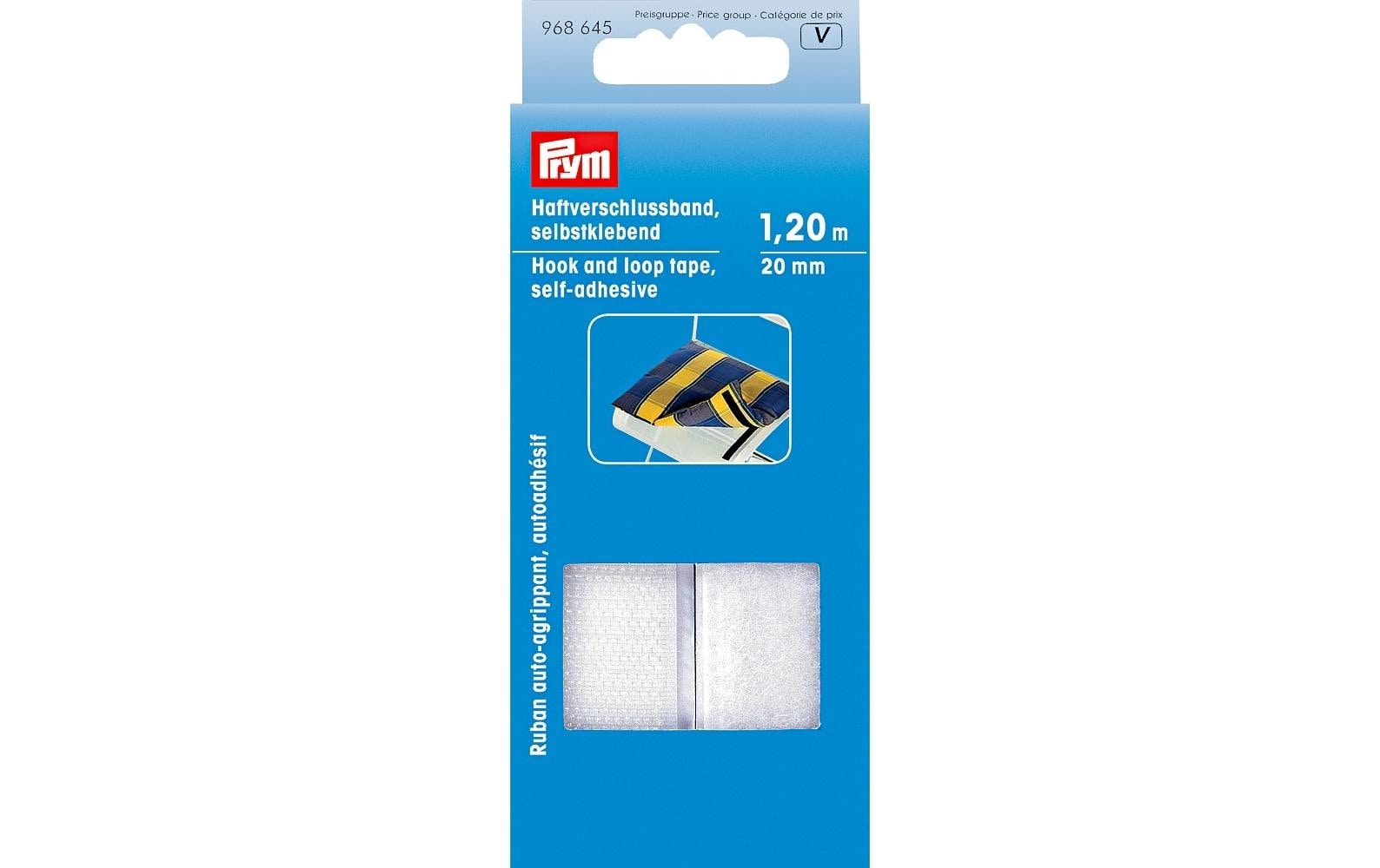 Prym Klettbandverschluss 1.2 mm selbstklebend, Weiss