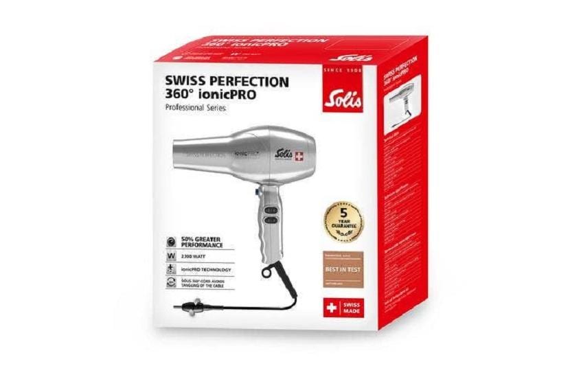 Solis Profihaartrockner Swiss Perfection 360° ionicPRO Silber