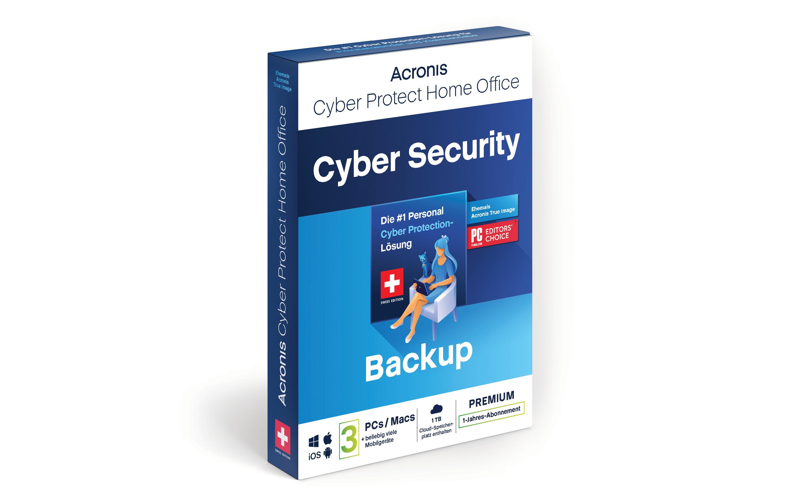 Acronis Cyber Protect Home Office Premium Box, Subscr. 3 PC, 1 Jahr