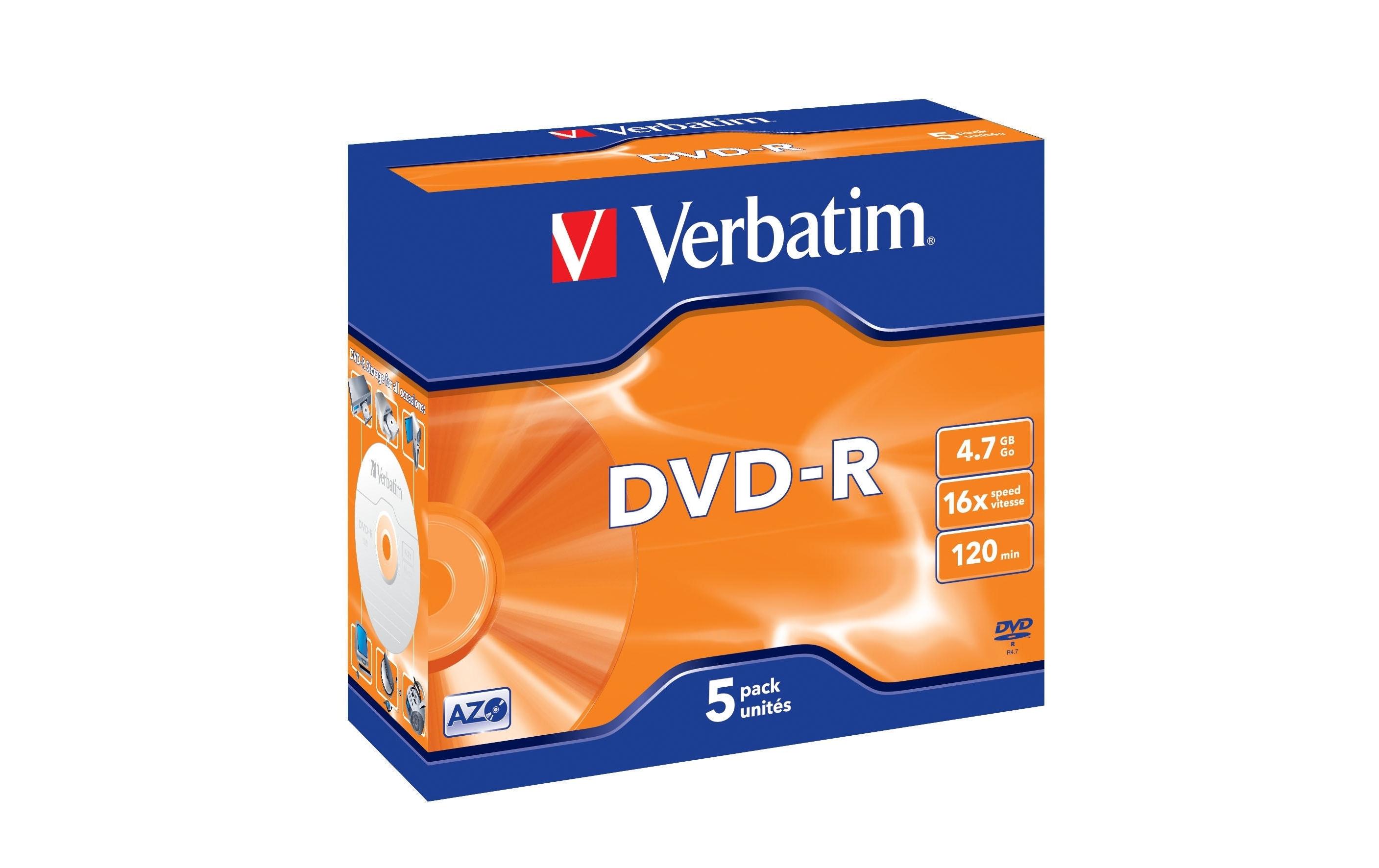 Verbatim DVD-R 4.7 GB, Jewelcase (5 Stück)