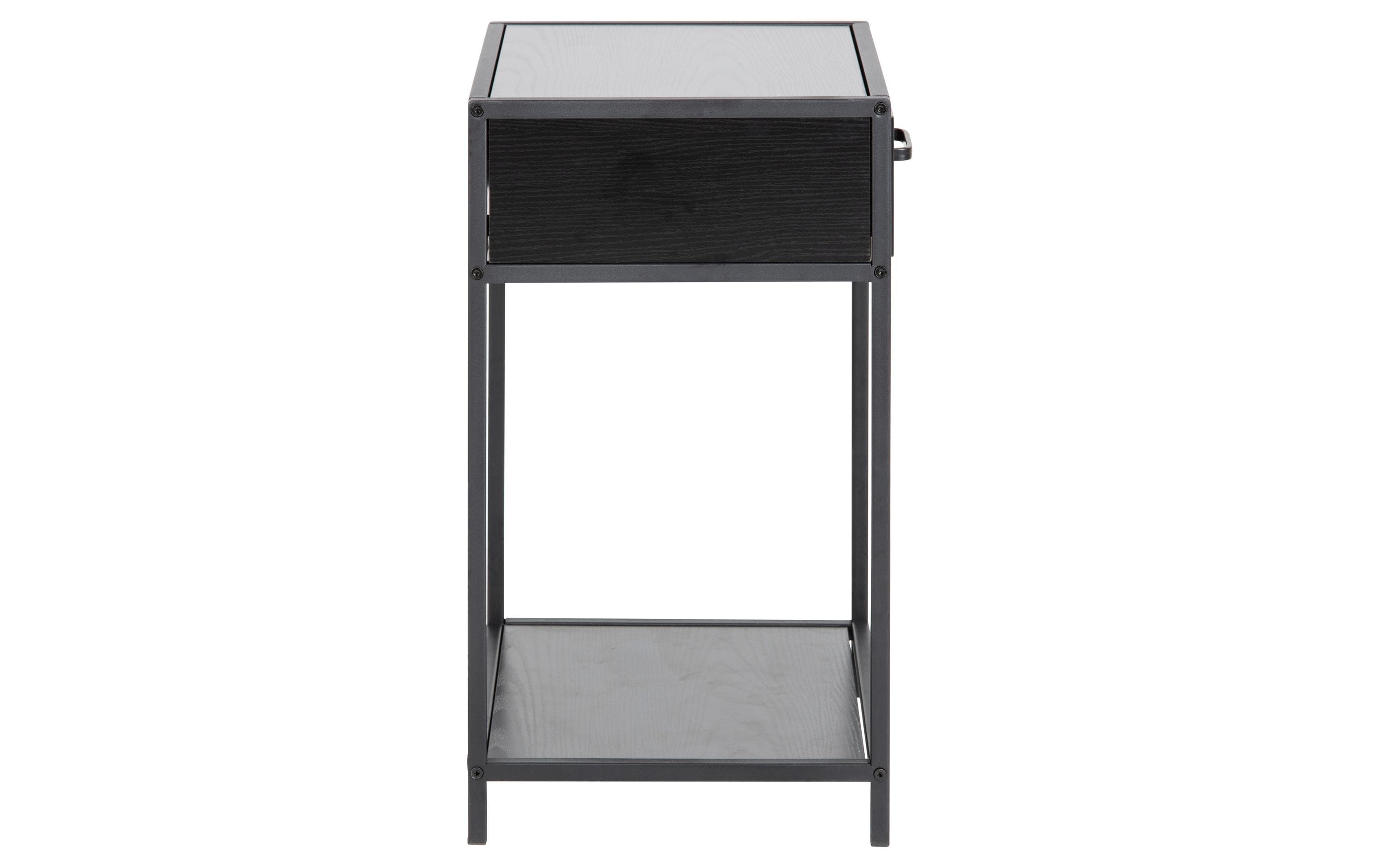 AC Design Nachttisch Seaford 42 x 35 x 63 cm, Schwarz