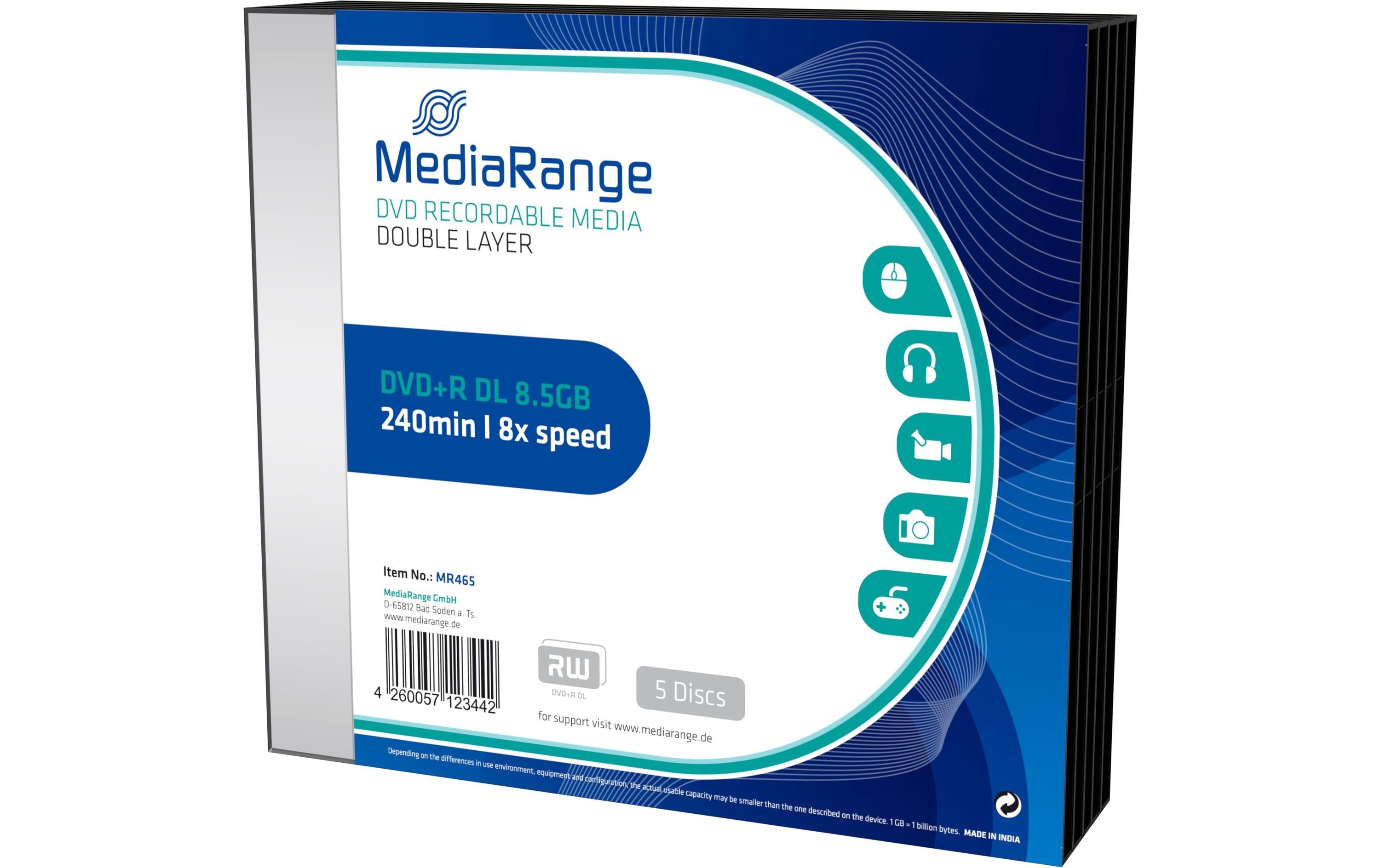 MediaRange DVD+R Medien 8.5 GB, Slimcase (5 Stück)