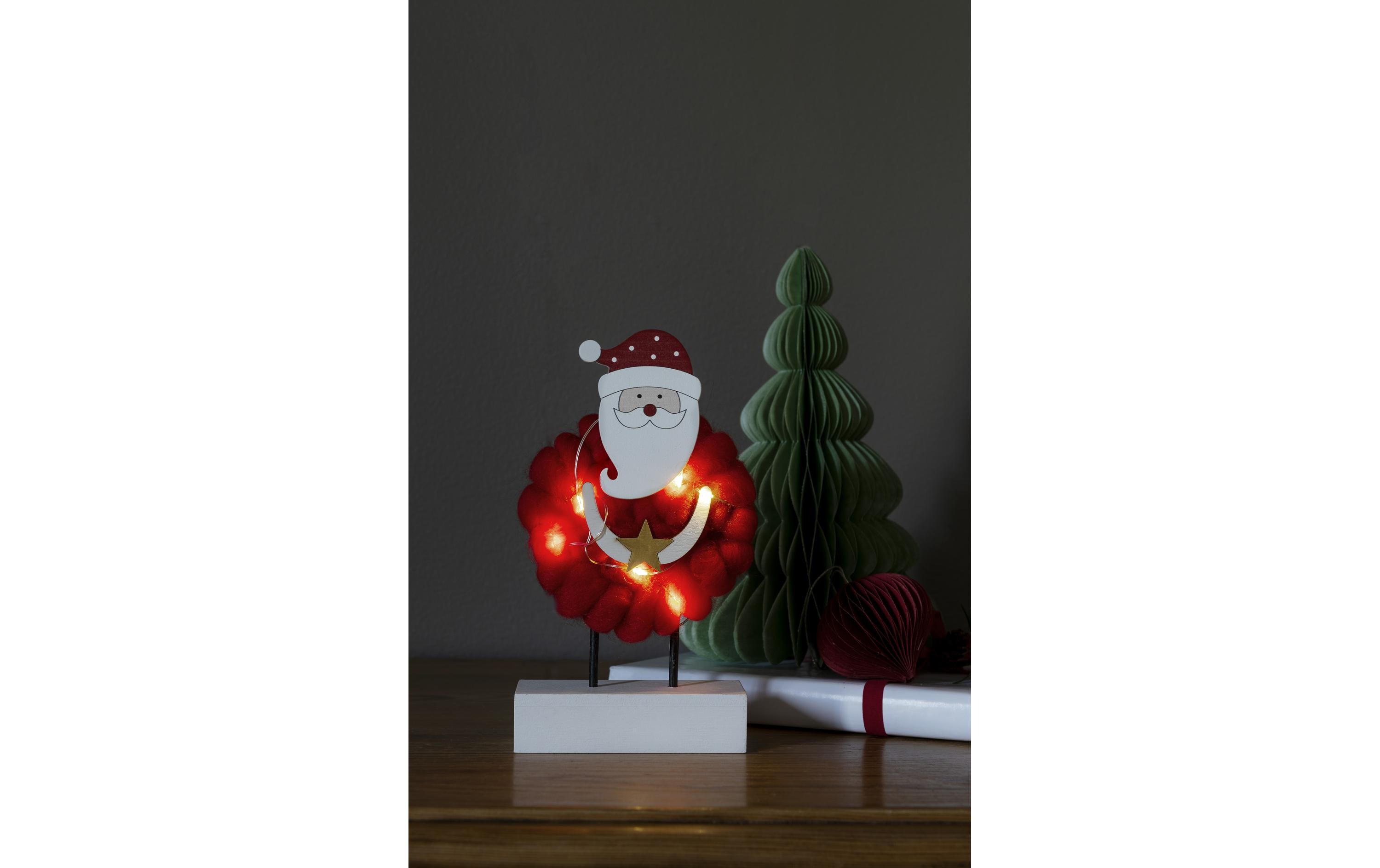 Konstsmide LED-Figur Santa, Holz & Baumwolle, 6 LED