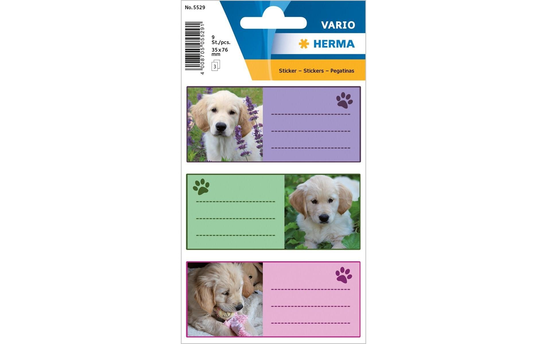 Herma Stickers Schuletiketten Hunde