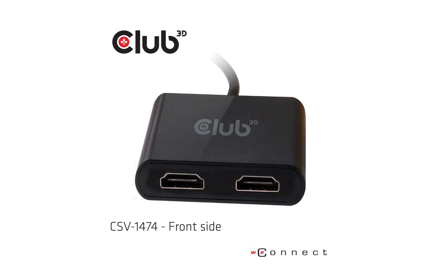 Club 3D Adapter USB Typ-A 3.1 - 2x HDMI 2.0