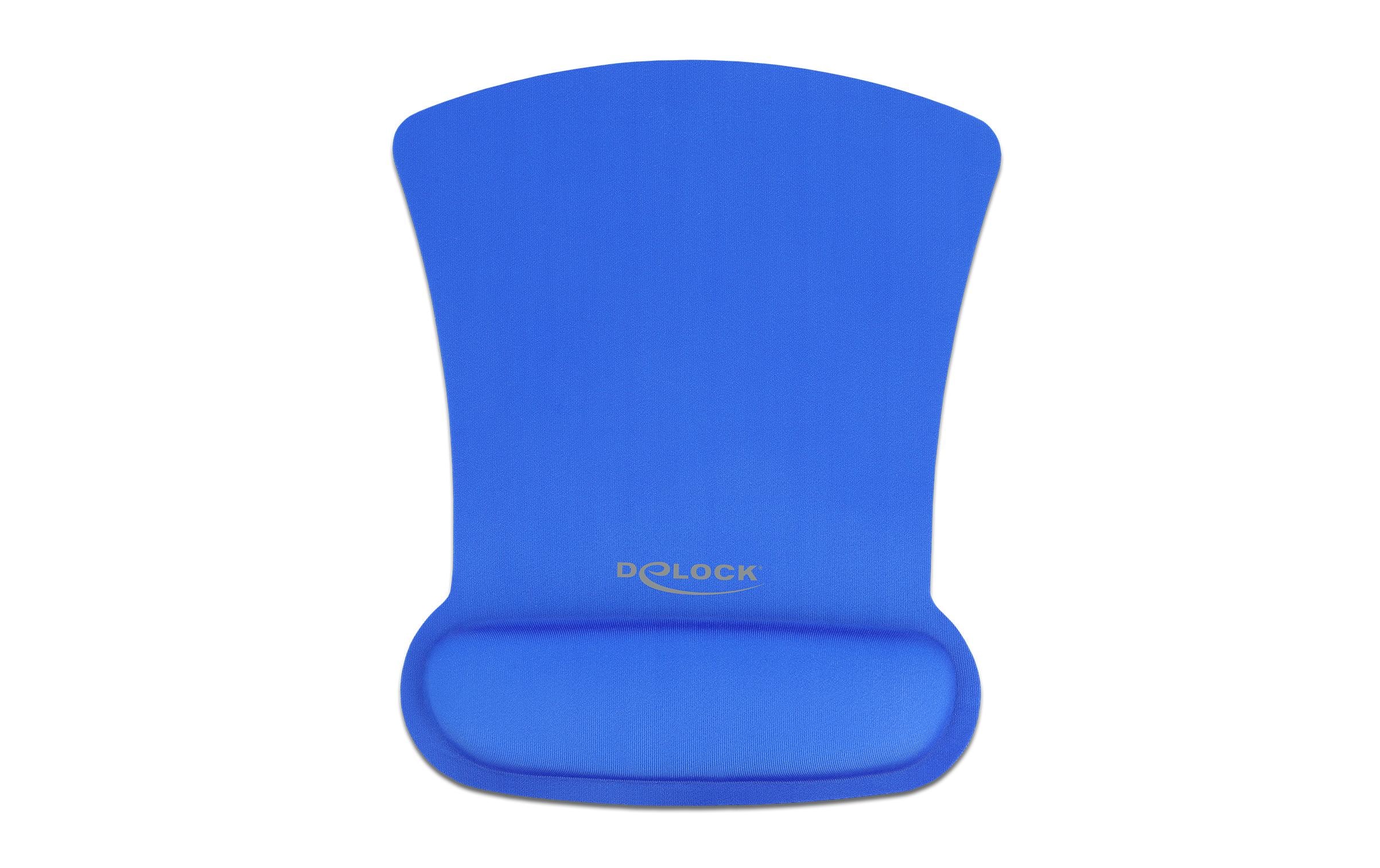 Delock Ergonomische Mausmatte mit Handballenauflage, blau Blau