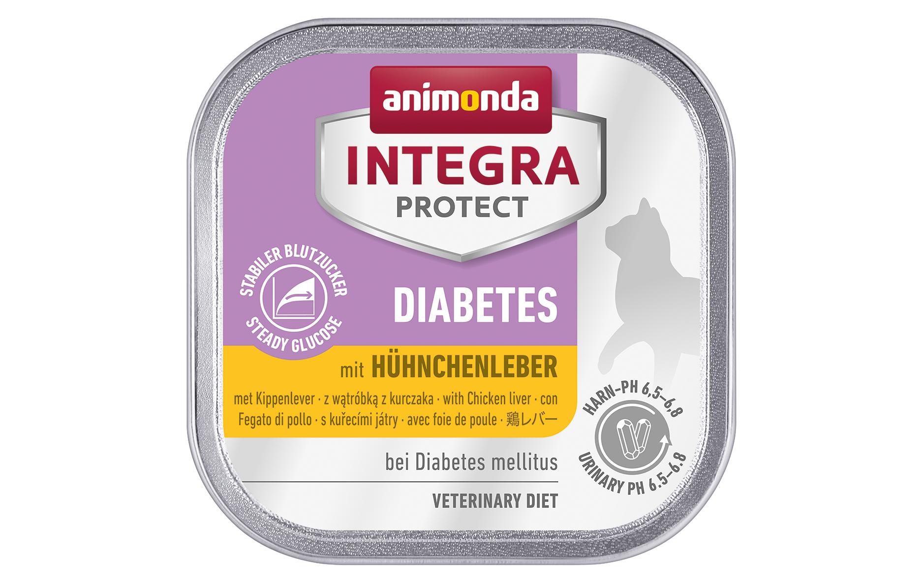 Animonda Integra Protect Nassfutter Diabetes Hühnchenleber, 16 x 100 g