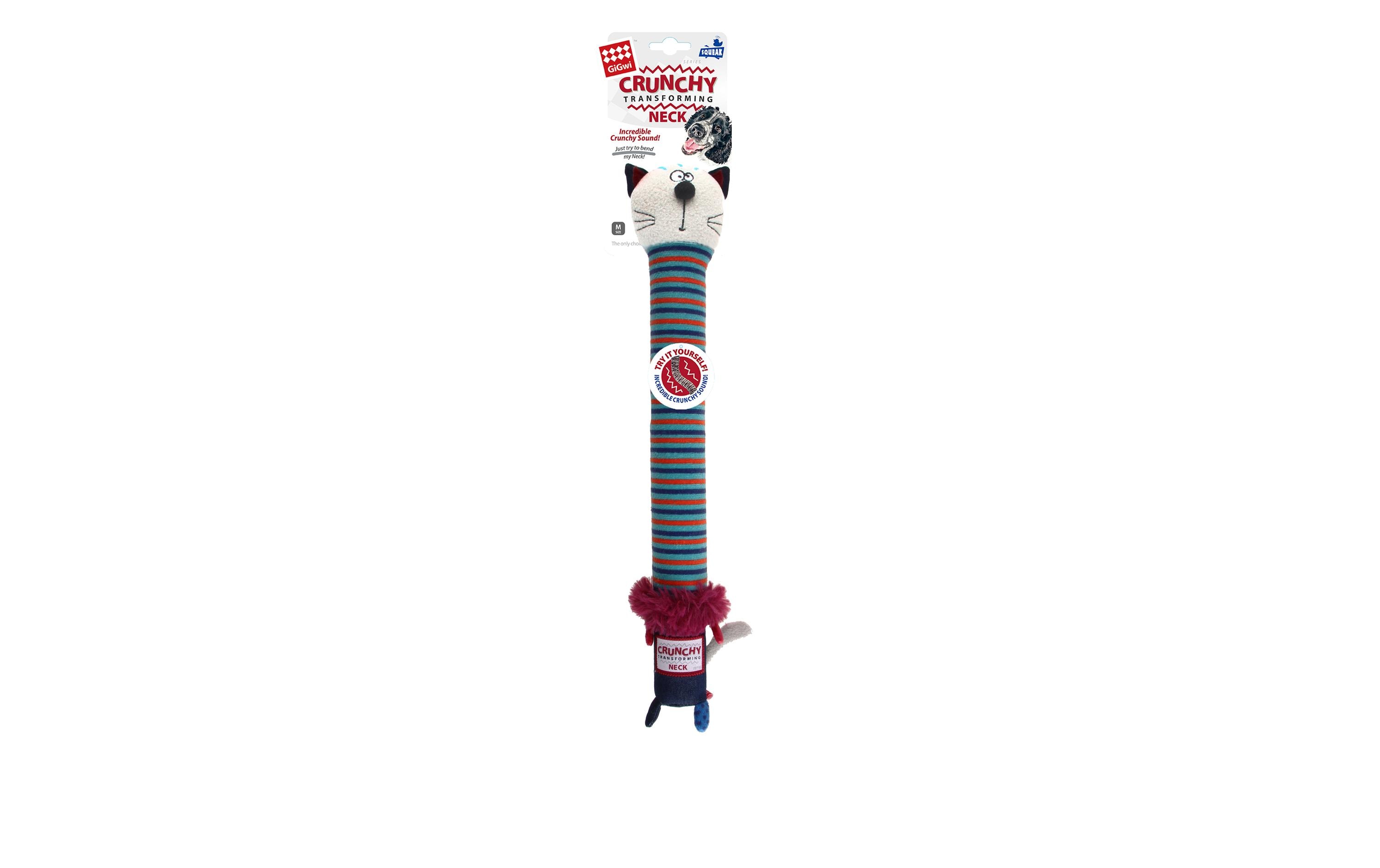 GiGwi Hunde-Spielzeug Crunchy Neck, Katze M, Blau