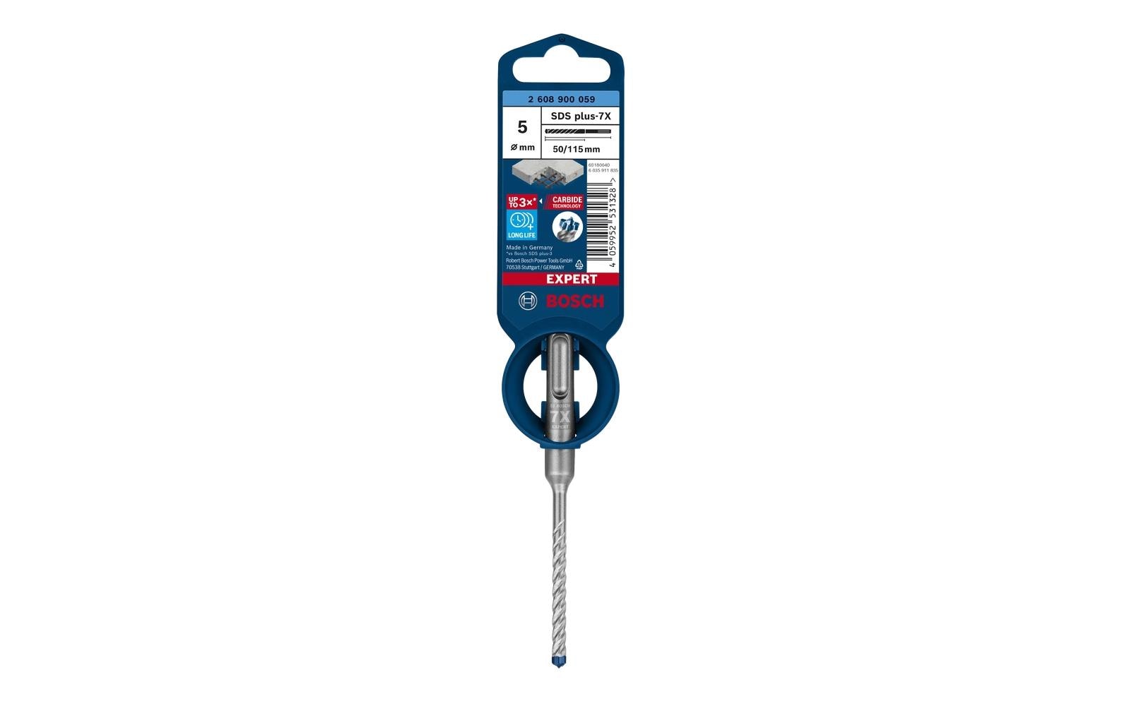 Bosch Professional Hammerbohrer EXPERT SDS plus-7X, 5 x 50 x 115 mm