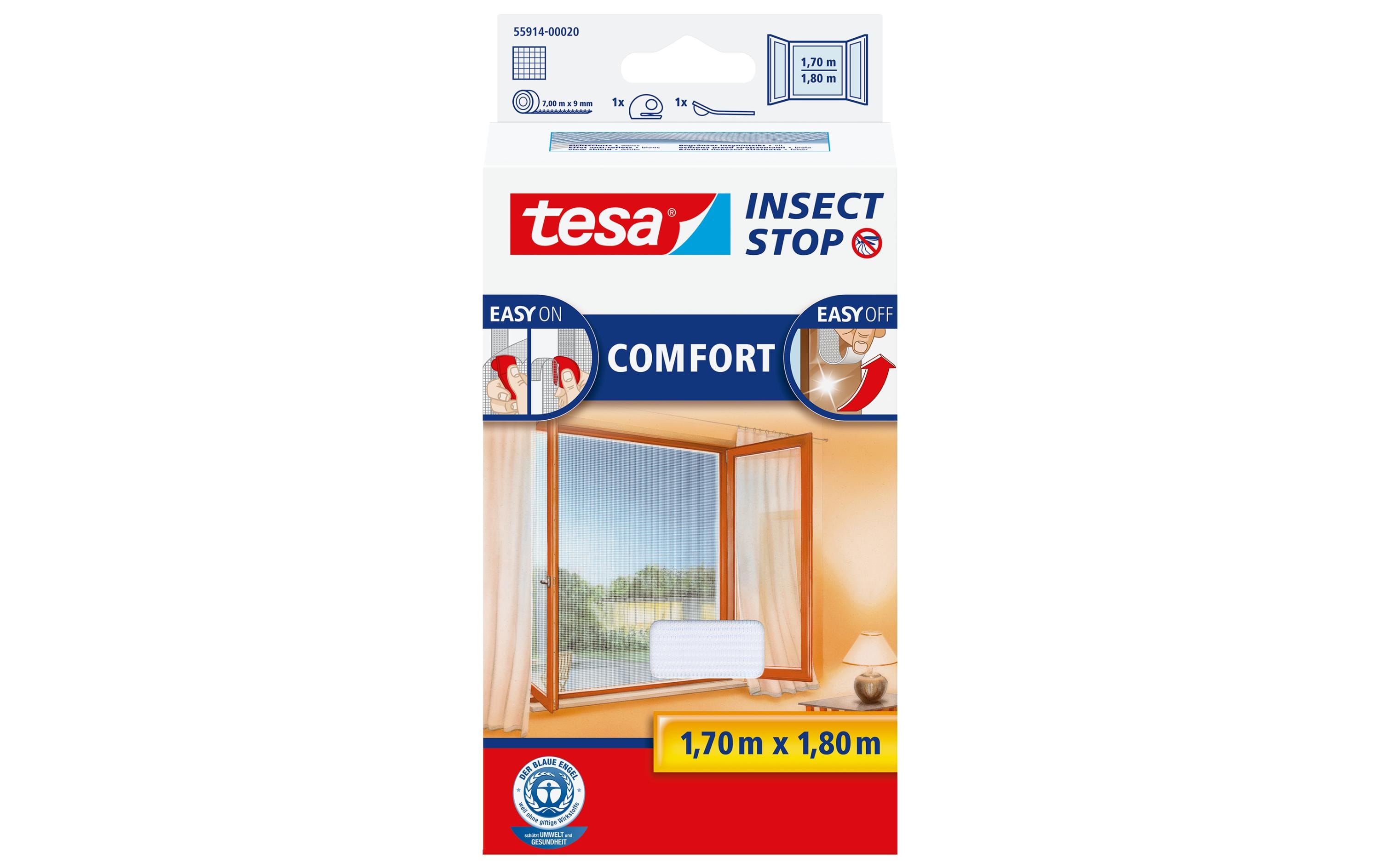 tesa Fliegengitter Insect Stop Comfort Fenster 1.7x1.8m weiss