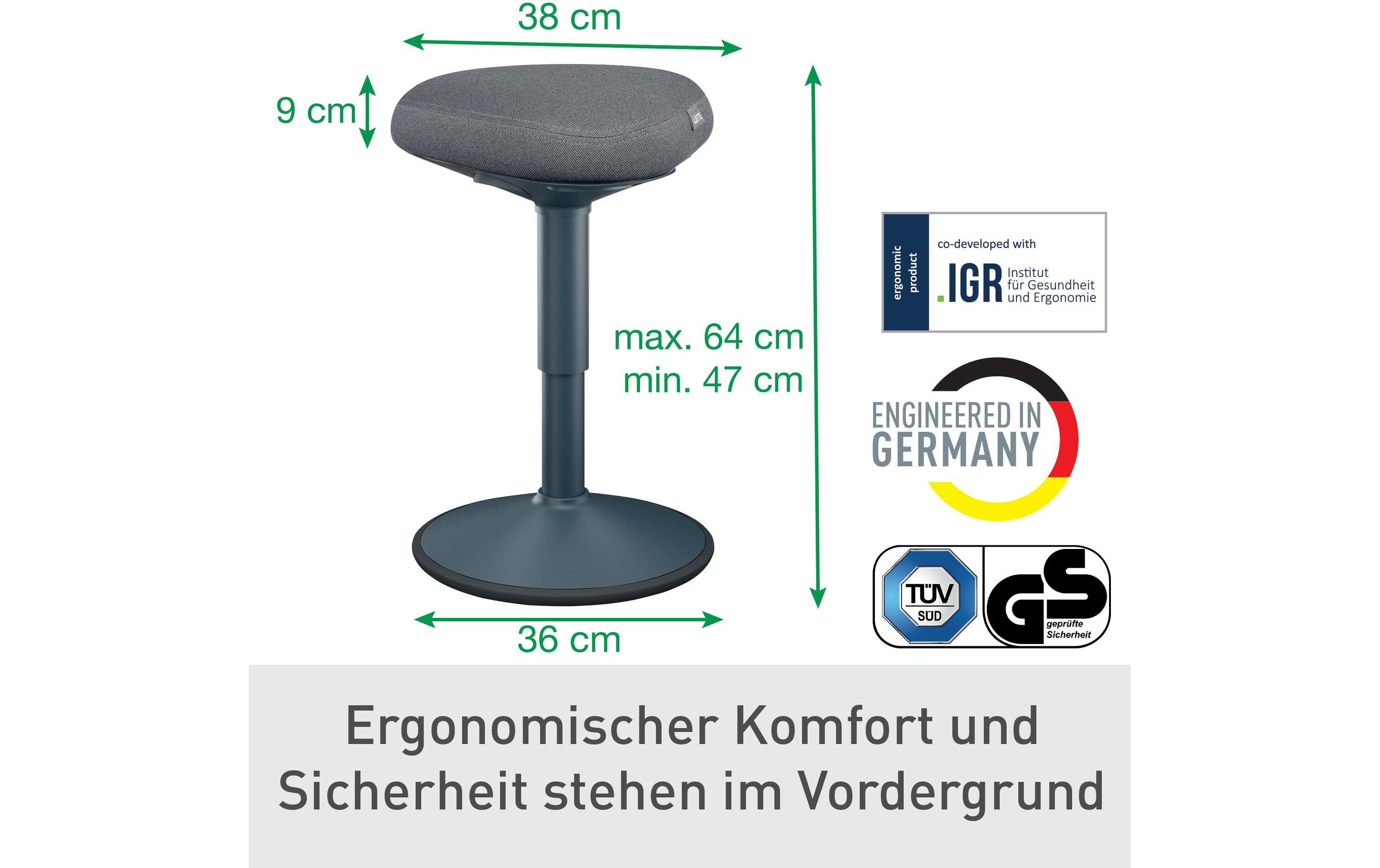 Leitz Ergo Active Sitzhocker Dunkelgrau