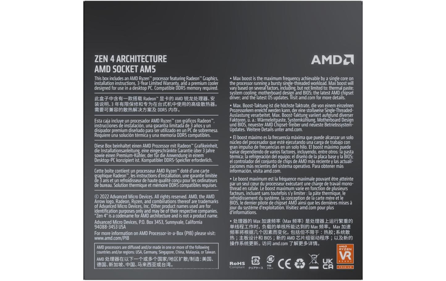 AMD CPU Ryzen 9 7900 3.7 GHz