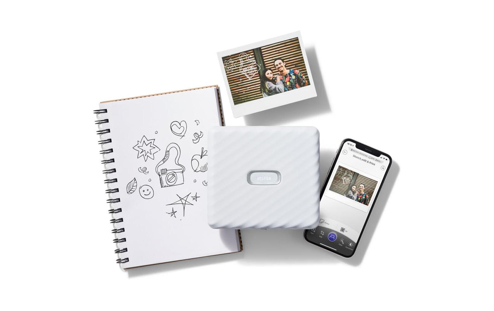 Fujifilm Mobiler Drucker Instax Link Wide Ash White