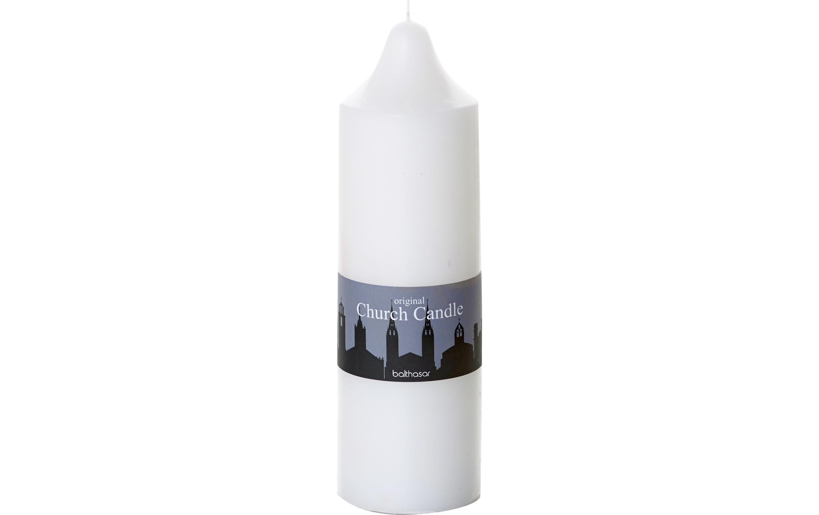 balthasar Church Candle 25 cm x 7.5 cm, Weiss