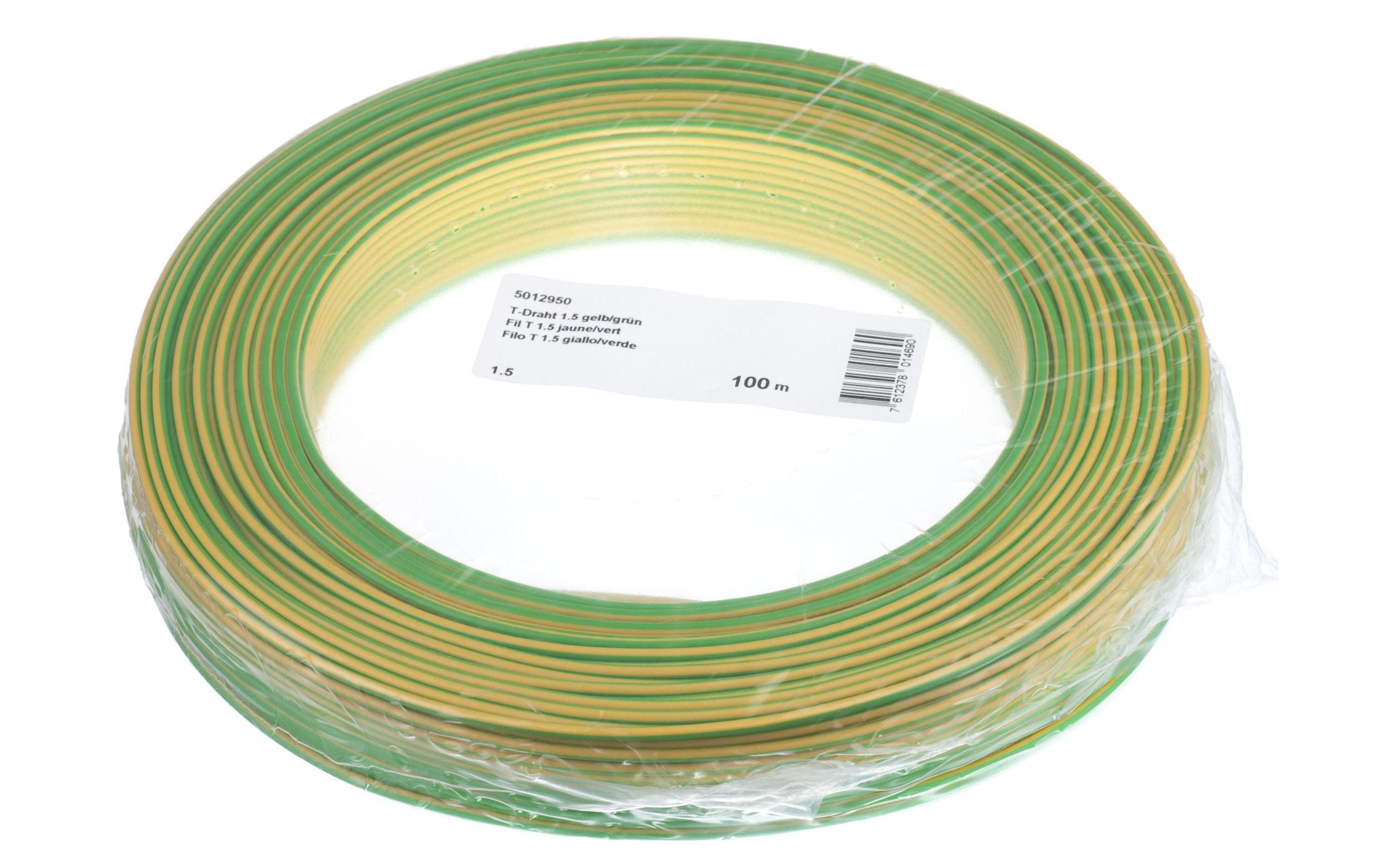 Nexans T-Draht 1.5 mm2 gelb/grün