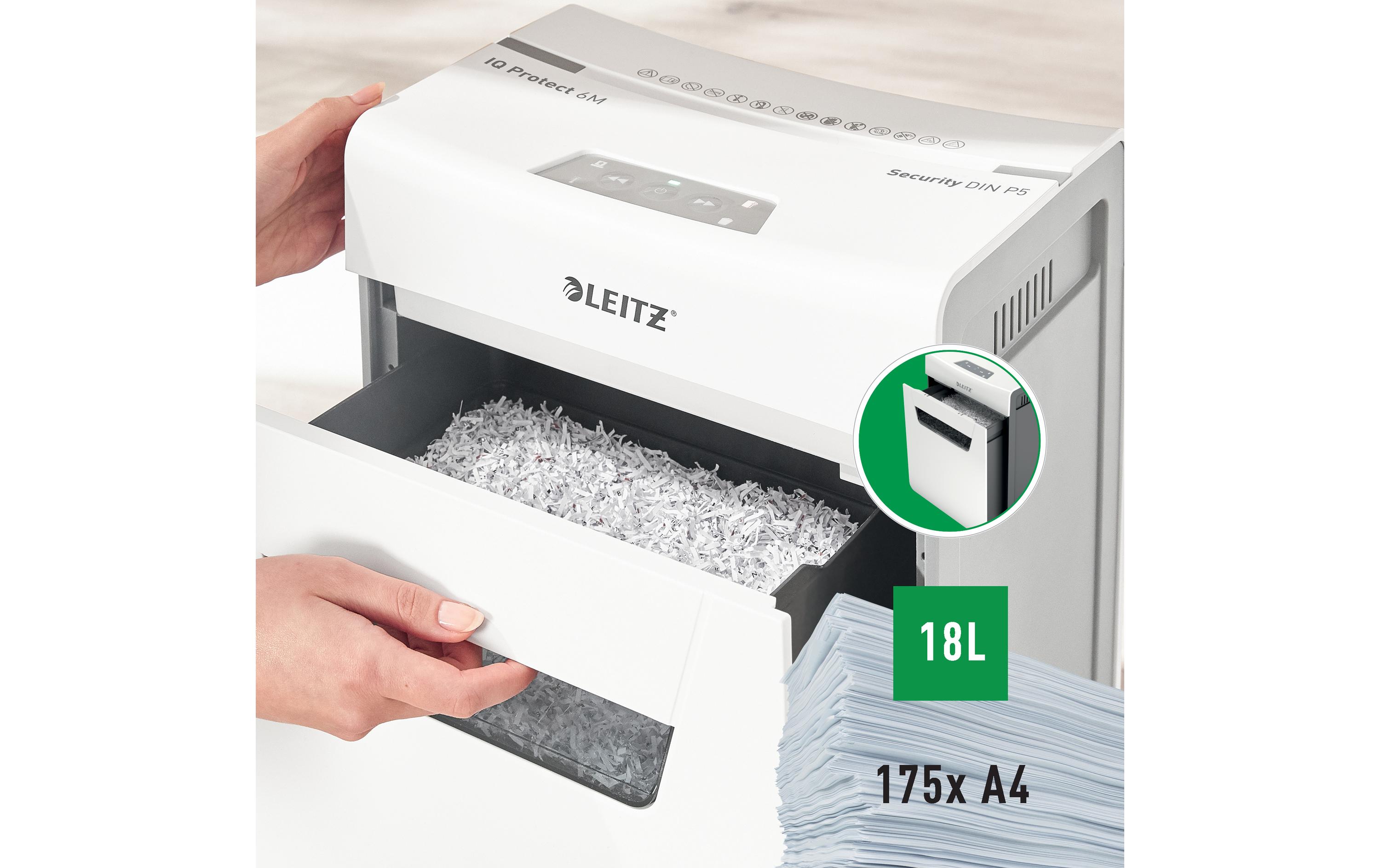 Leitz Bürogeräte Aktenvernichter IQ Protect Premium 6M , P-5, 6 Blatt