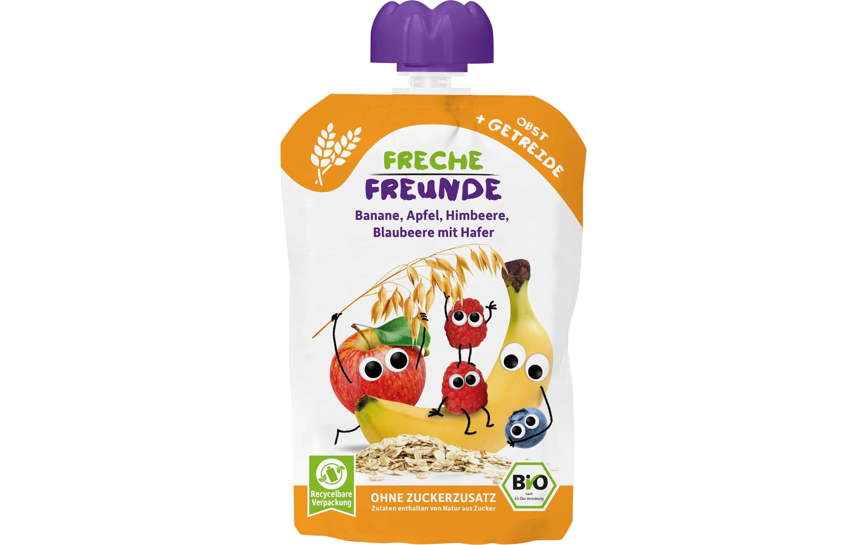 Freche Freunde Quetschbeutel Banane, Apfel, Himbeere, Blaubeere 100 g