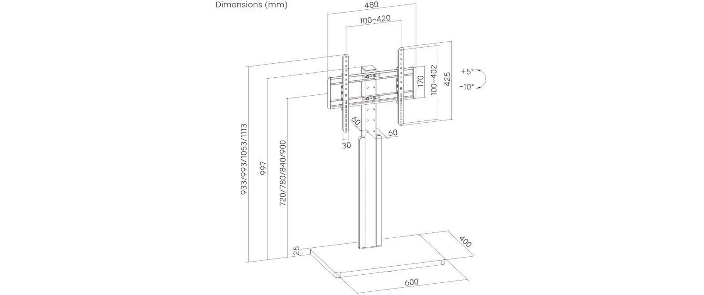 PureMounts Standfuss PM-TVS-10 Schwarz