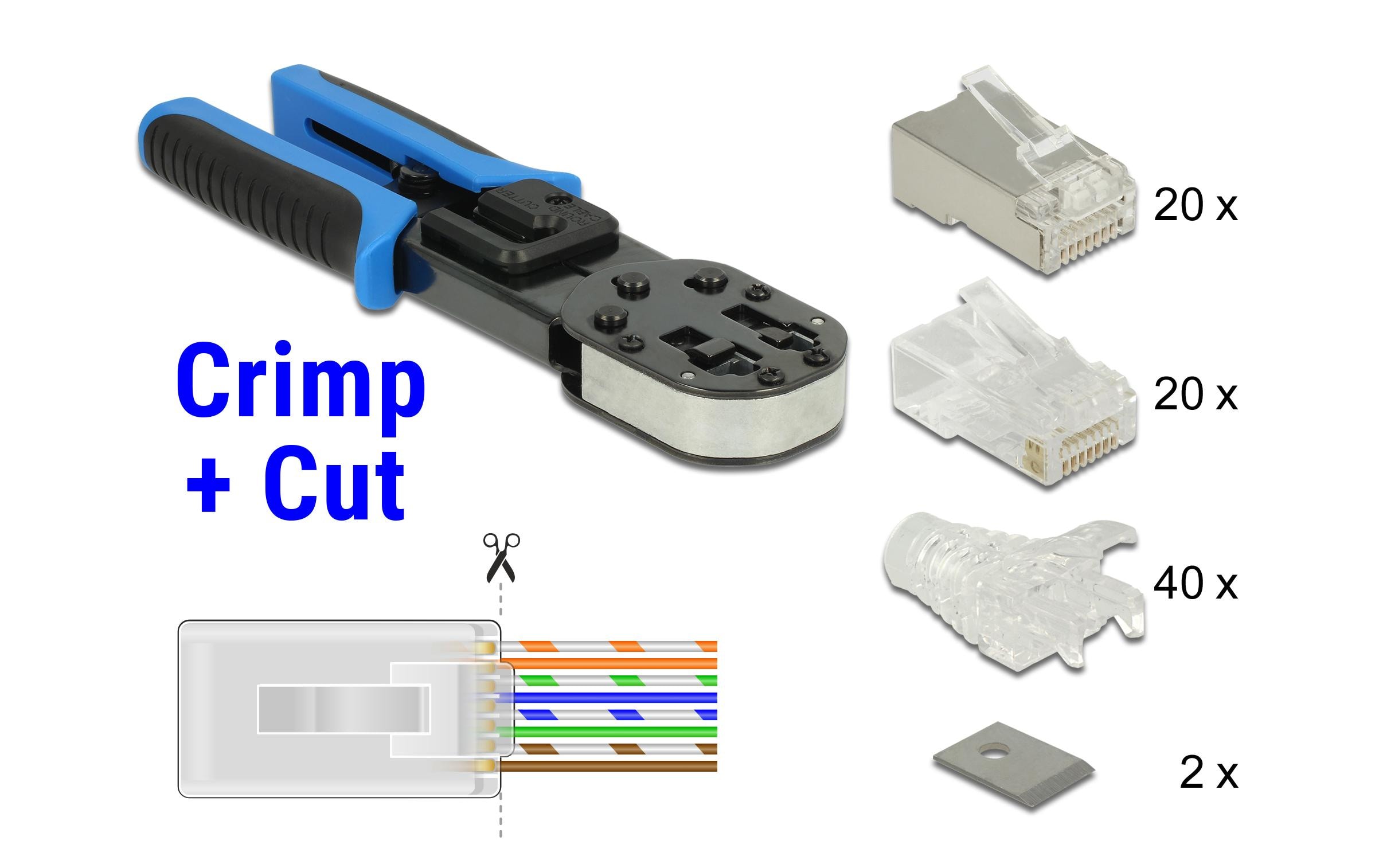 Delock Werkzeugset RJ45 Crimp&Cut Werkzeugset