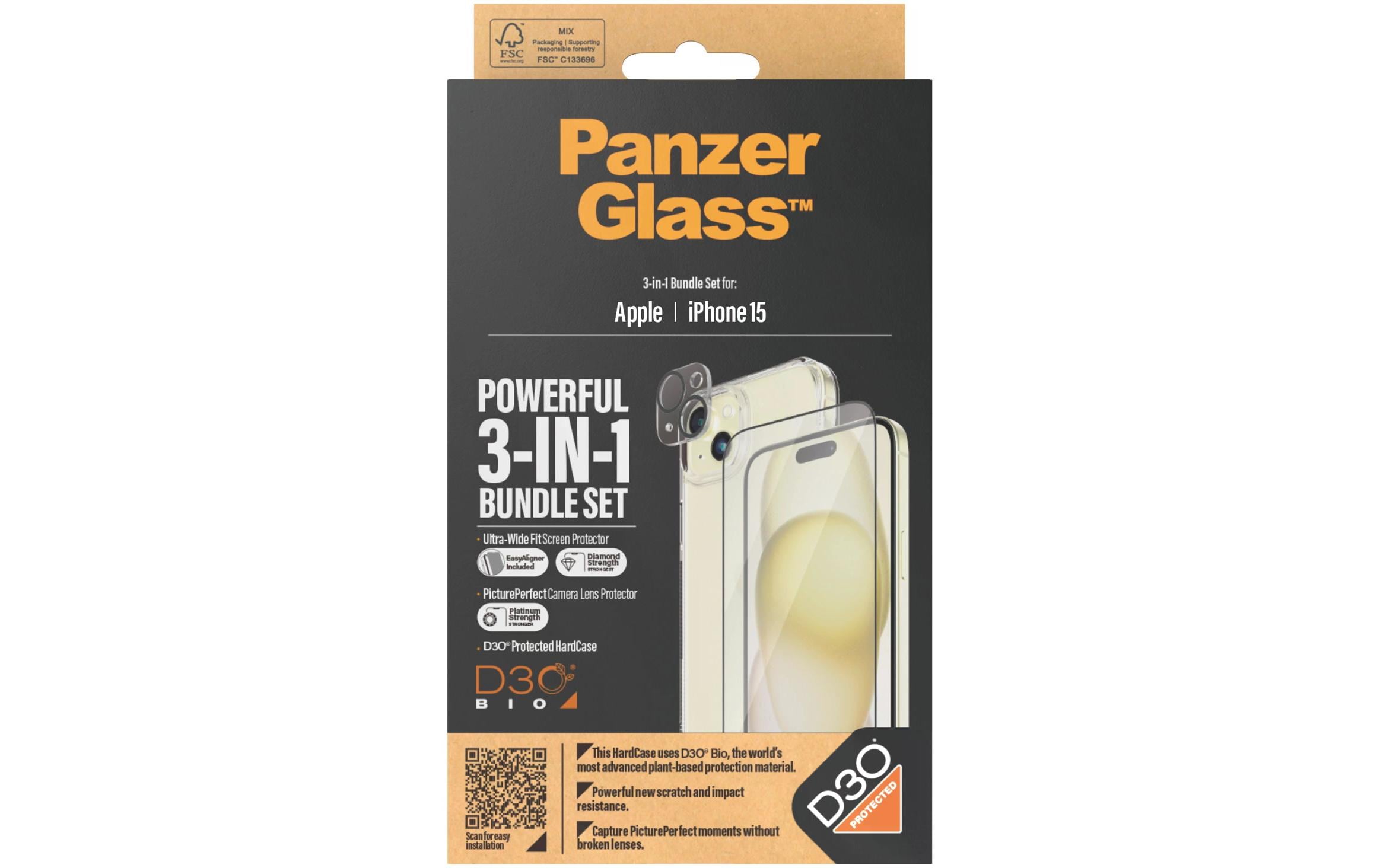 Panzerglass 3-in-1 Bundle iPhone 15