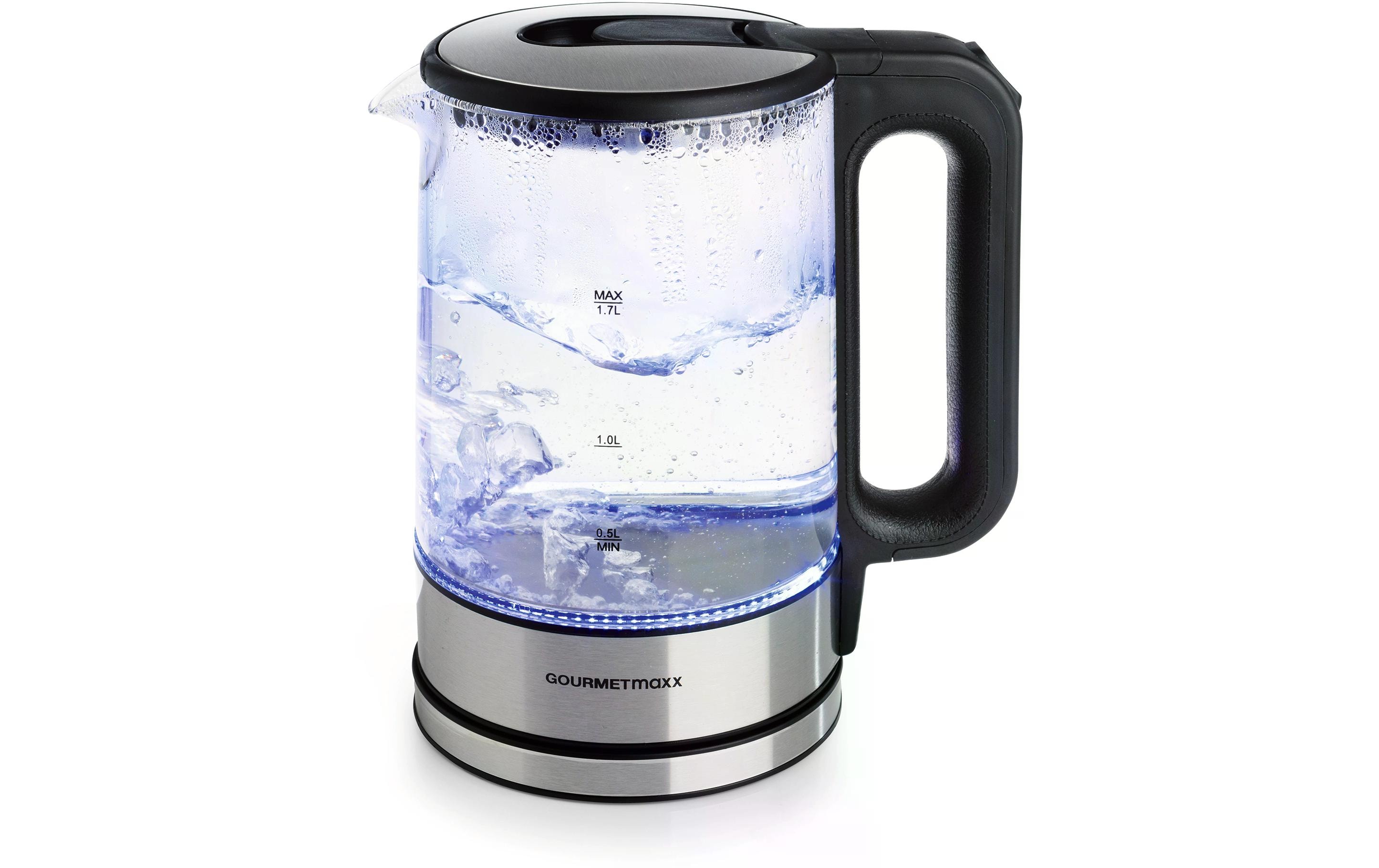 GOURMETmaxx Wasserkocher 1.7 l, Silber/Transparent