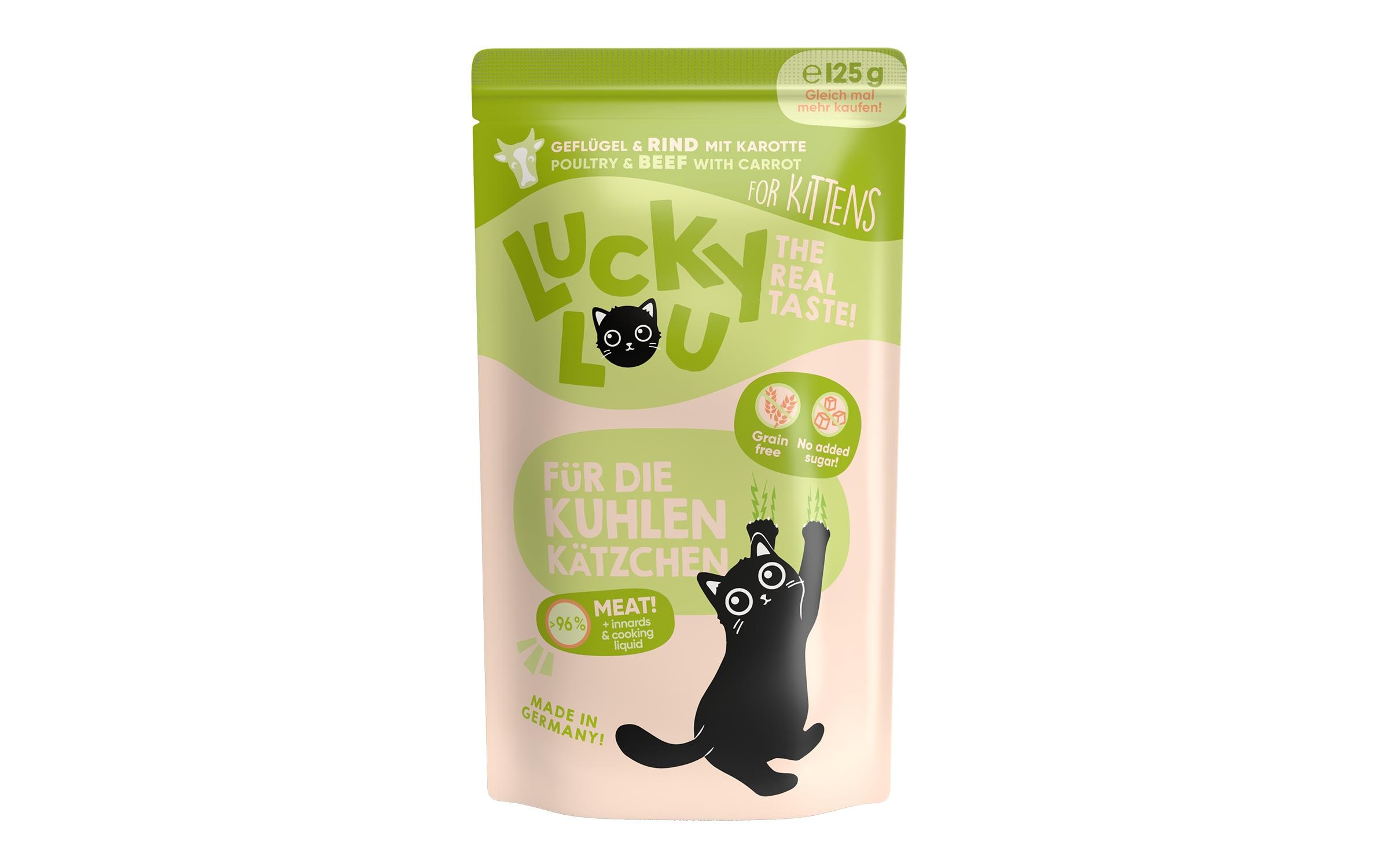 Lucky Lou Nassfutter Lifestage Kitten Geflügel & Rind, 125 g