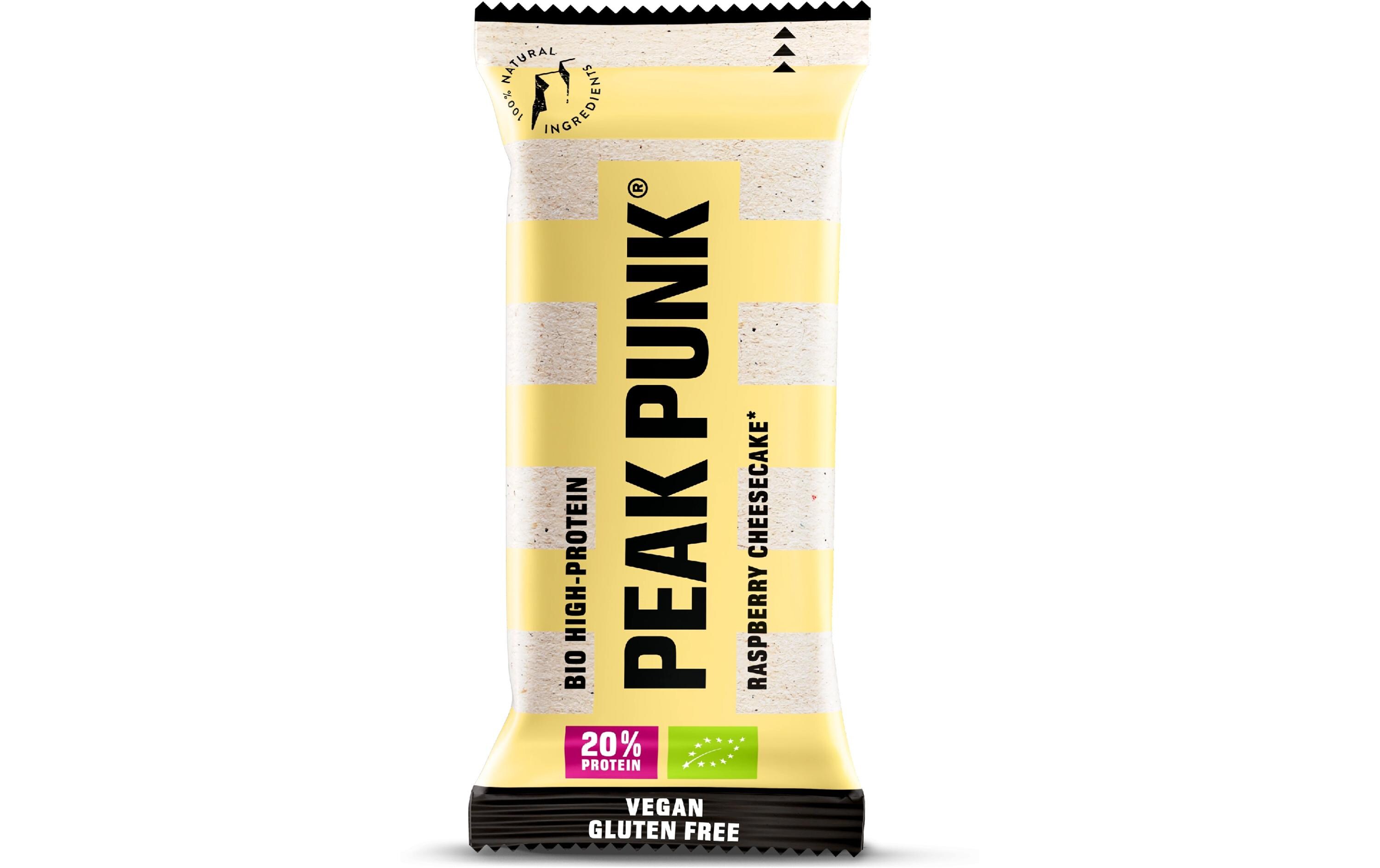 PEAK PUNK Bio High-Protein Bar Raspberry Cheesecake, 12 x 55 g